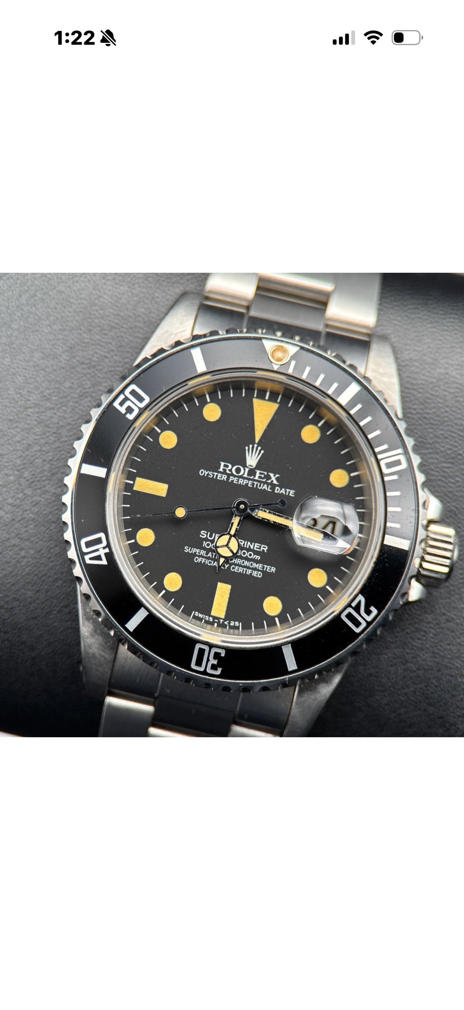 May be an image of wrist watch and text that says '1:22 ا 50 OYSTER ROLEX ROLEX LEX PERPETUAL NUAL DATE 24 10 40 SUI SUPERLA O ်စေ RINER 100 OFFICIA FTICu A CERTFIE PRRONGINE…