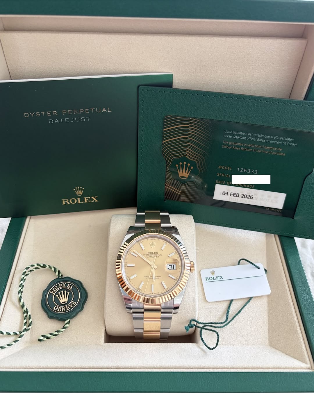 May be an image of wrist watch and text that says 'OYSTERPERPETUAL DATEJUST ROLEX 04 FEB 2026 morne ENT MOL-KK WaTe3и 31 3 ga நாய் ROL SA WW GEN GENE 番 ROL ROLEX'