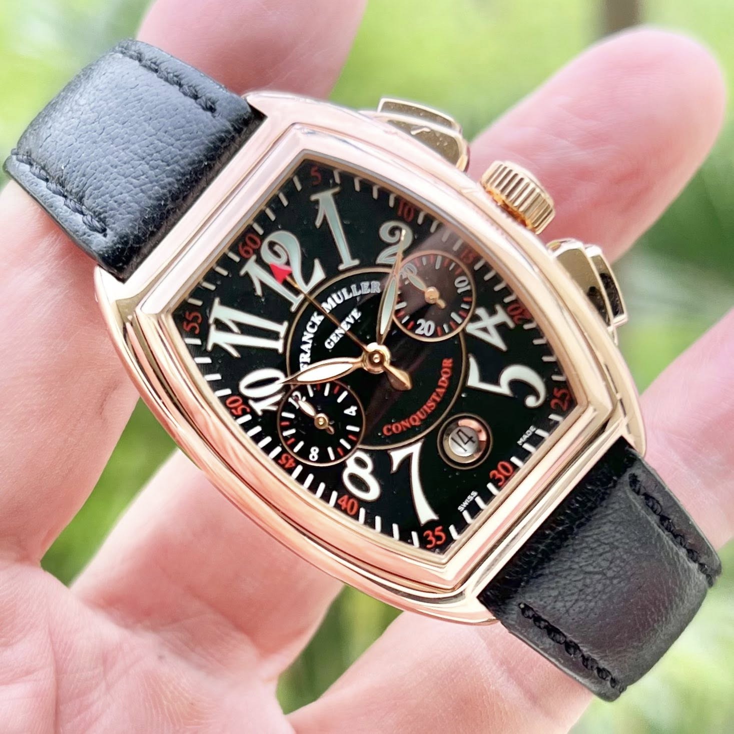 May be an image of wrist watch and text that says '١ 9 VI MUL MULLE 01 不 121 RANCK GENEV 20 ម 50 10 O 4 4 CONOU 140 و 8 8 30 Sn'