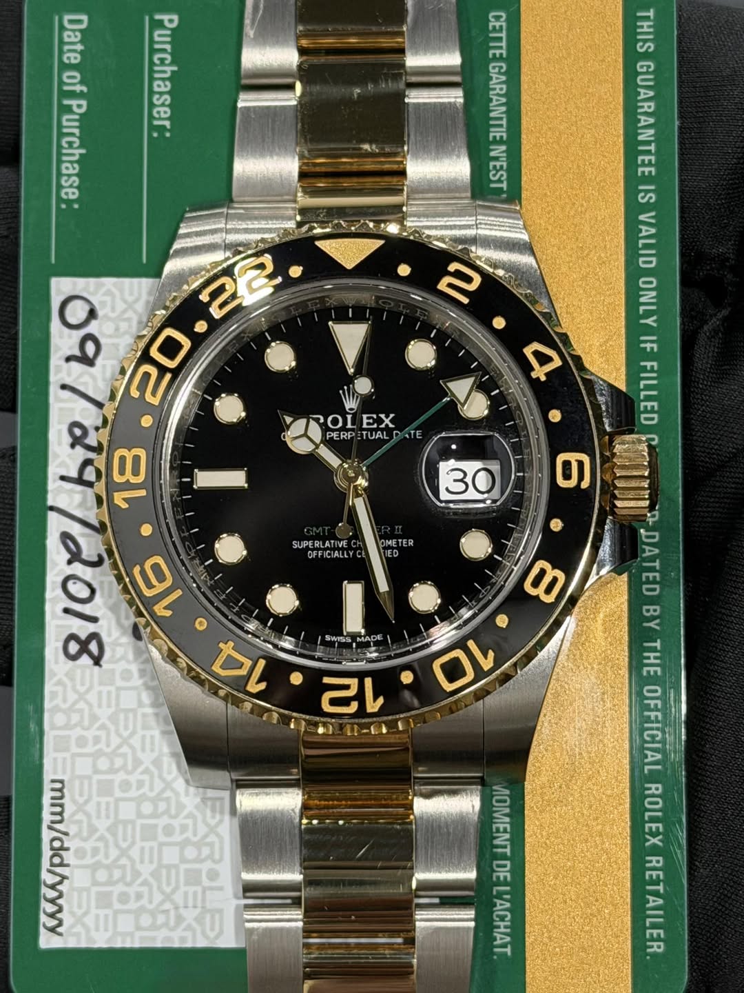 May be an image of wrist watch and text that says 'Date of chae purchaser. Purchaser: urchae Purchase: CETTE GARANTIE N'EST THIS GUARANTEE IS VALID ONLY IF FILLED Π ROLEX OL EX…