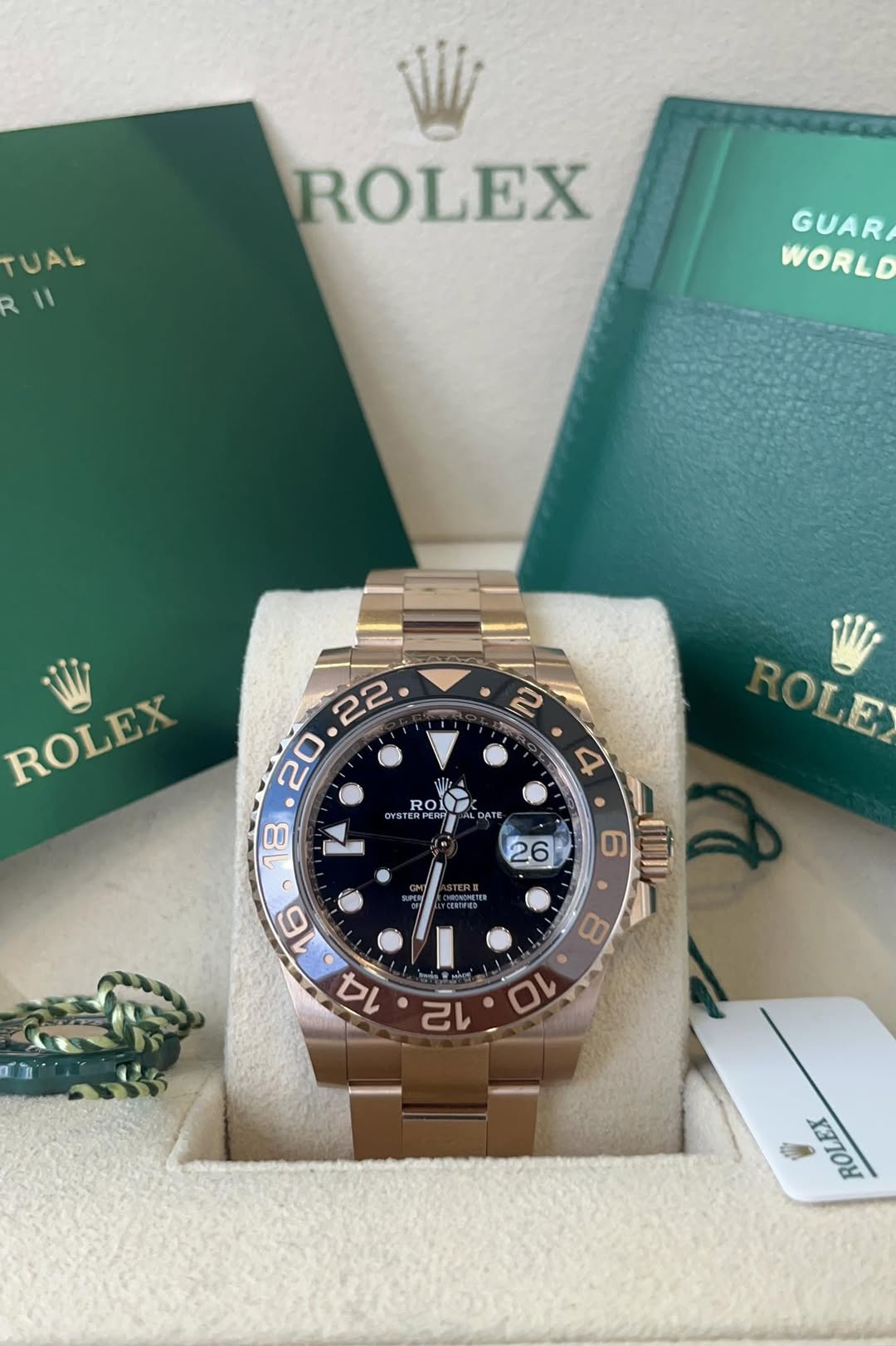 May be an image of wrist watch and text that says 'TUAL 11 ROLEX GUAR WORLD ROLEX ROLEX 22 20 RO TERPER 4 8 DATE ROLE 26 月 6 ባግ '
