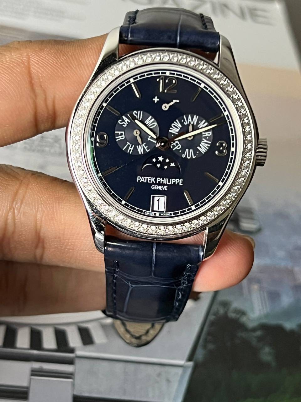 May be an image of wrist watch and text that says '+ مم SA لك MO JAW 0 3 1 TH THWE WE جع Mr MAY PATEKPHILIPPE PATEK PHILPPE GENEVE 1 日本 げち TRANE 0'