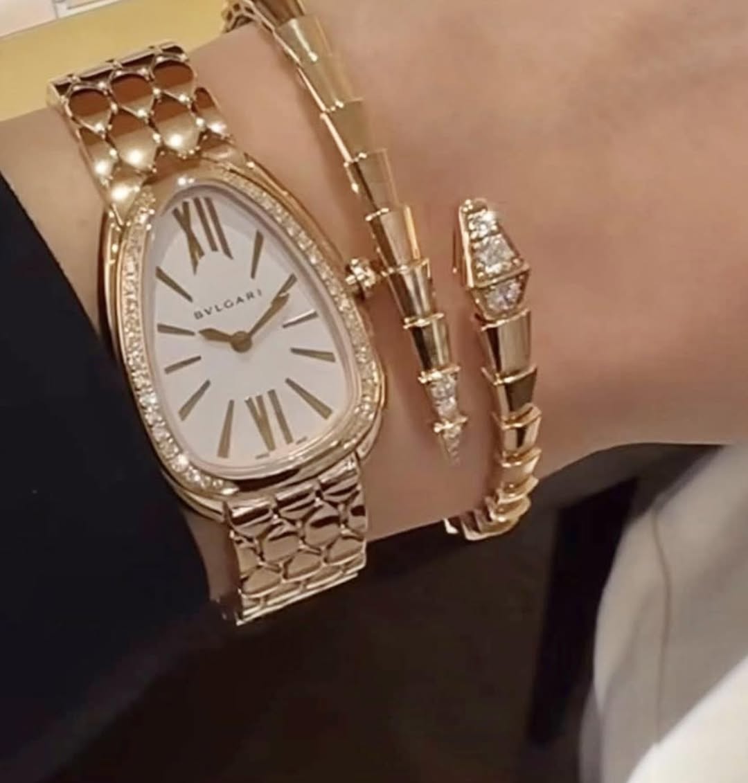 May be an image of wrist watch and text that says 'XII ۱ SVLGARI VIN'
