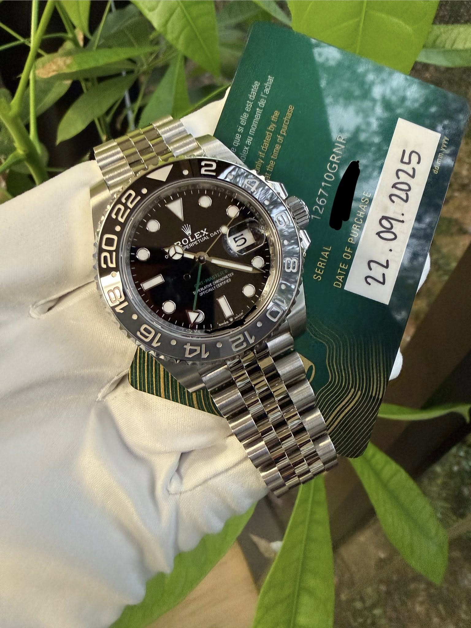 May be an image of wrist watch and text that says '2 HE datée achat de nomento the purchase Of elle e est que อบ Darci datedy 26710GRNR PURCHASE ddimm S 9 PURC OF 80 SERIAL DATE…