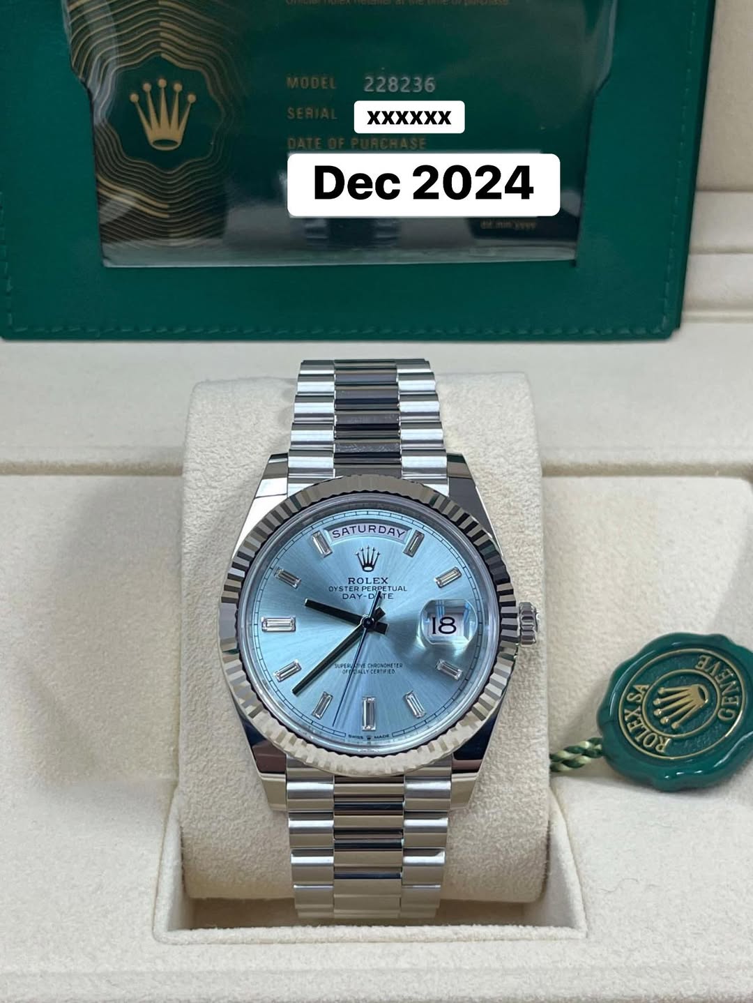 May be an image of wrist watch and text that says 'Xχχχχx Dec2024 Dec 2024 SATU SATURDAY DAY ROL ROLEX EX ክብረልስ DAY DAY- AY-D tA Te PETURL UAL PEIA ا 13 あ 농산 U 8 E 3 م 70ป'