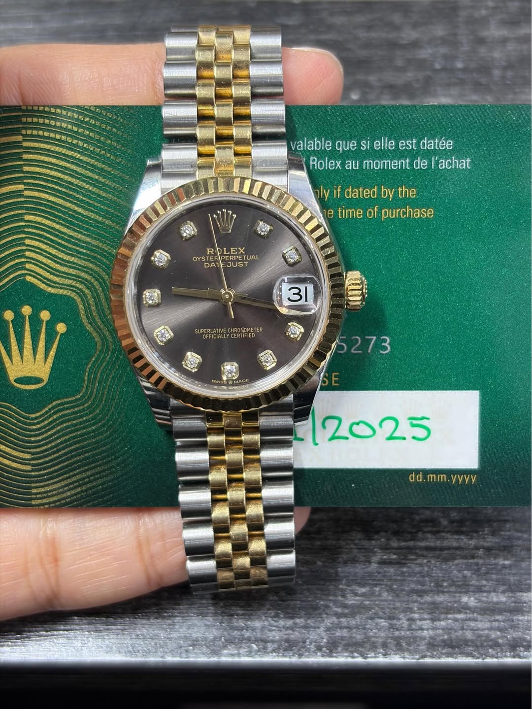 May be an image of wrist watch and text that says 'valable que ablequesielleestdatée si elle est datée Rolex au moment de l'achat lyifdatedbyt ly dated by the e time timeofpurchase…