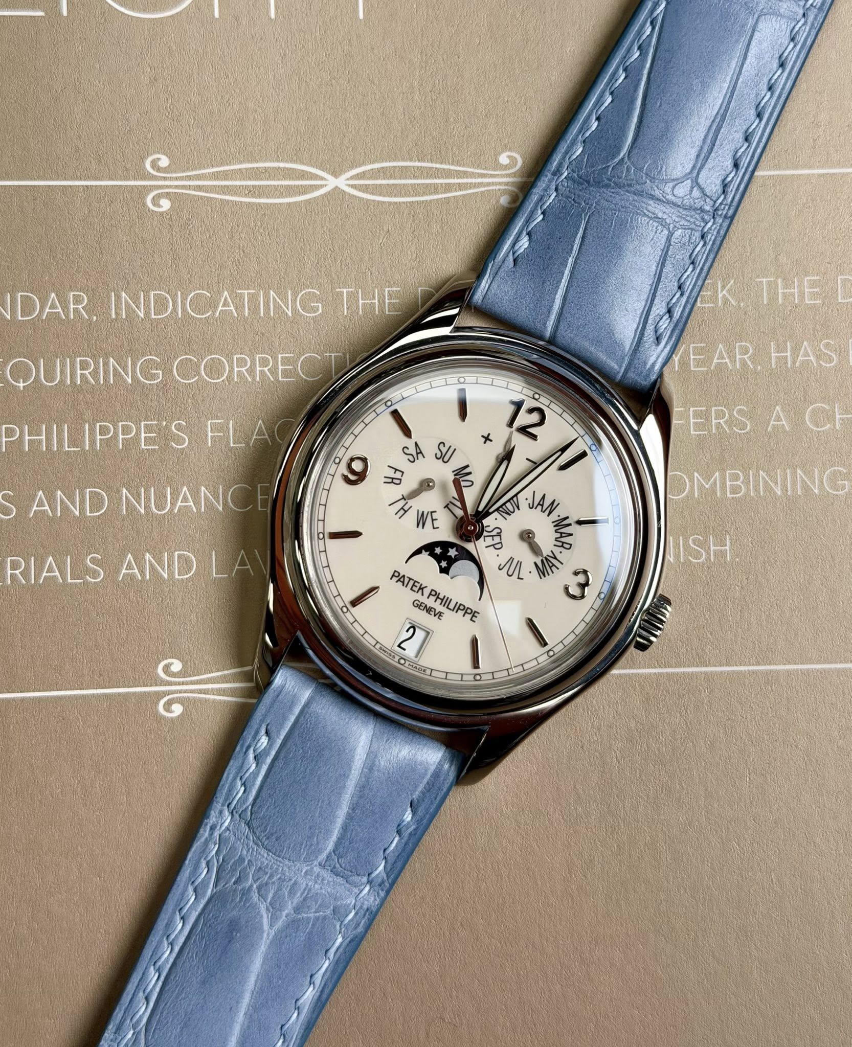 May be an image of wrist watch and text that says 'DAR. INDICATING THE QUIRING CORRECT EK. EK. THED EK.THE C EAR HAS PHILIPPE'S FLA S AND NUANO 남 ERSA ACI RSACI C A DMBINING…