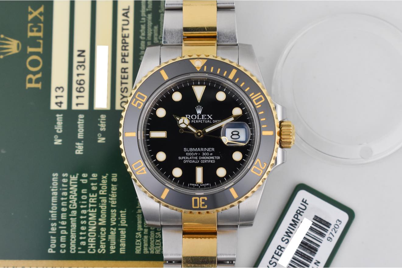 May be an image of wrist watch and text that says 'ROLEX PERPETUAL fachat data 413 116613LN OYSTER 50 client montre série N° N° Réf. ROLEX DATE 8 SUBMARINER SUFERLATN GLCERLATI…