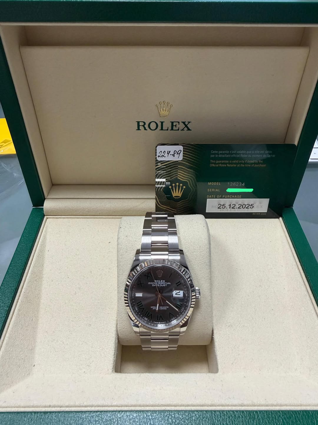 May be an image of wrist watch and text that says 'ROLEX ROI mth 224-89 ΜΟΘΕΙ ERASL ! รย υεμας SauY I シ ان'