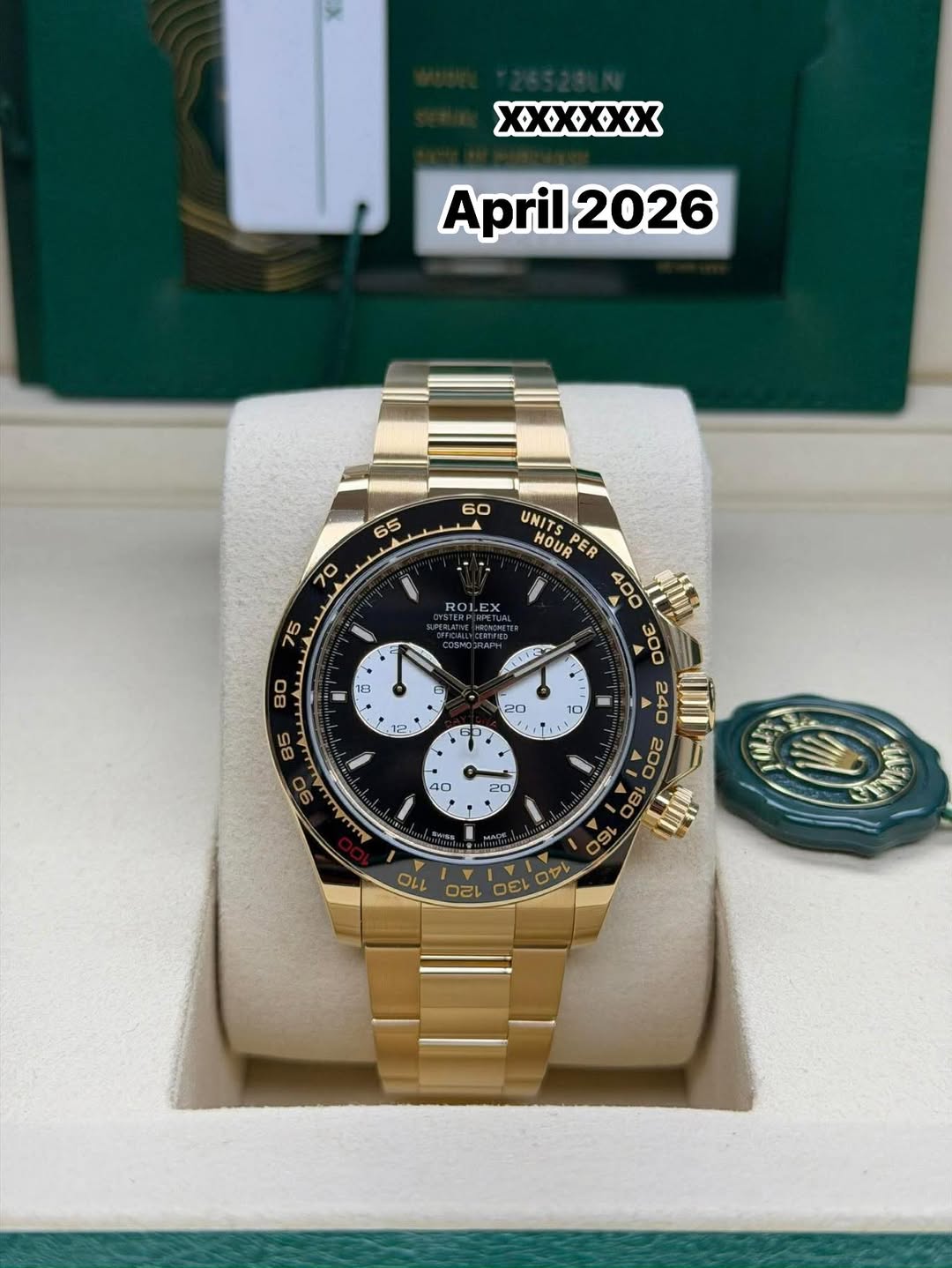 May be an image of wrist watch and text that says 'XXXXXX April2026 April ROLEX 80 0 時 هله D E E E , 2, 20 טו n UNITS HOUR PER 400 300 ব D 180 C 00 85 90 4r E 0'