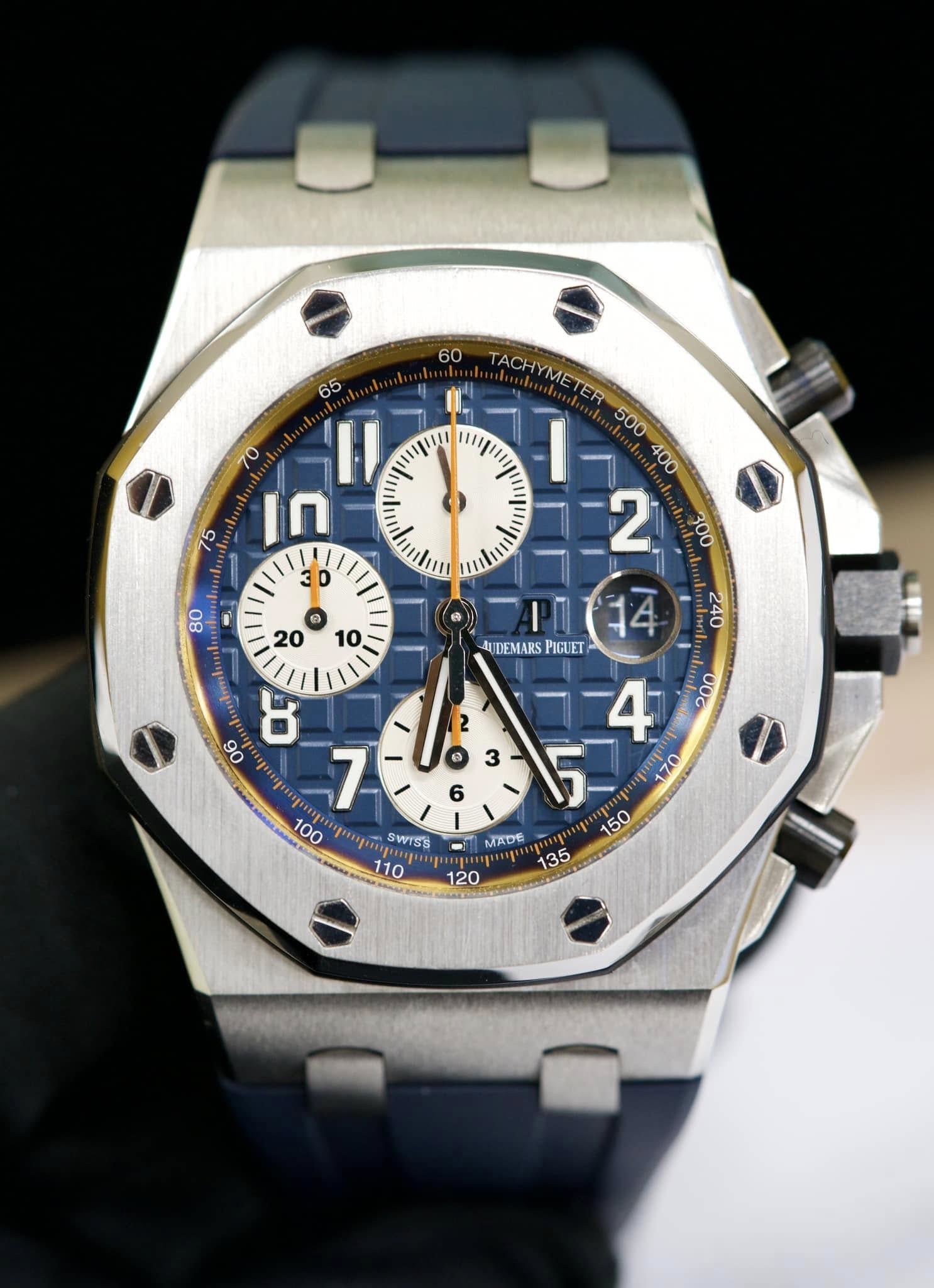 May be an image of wrist watch and text that says ' rACK VMETER 65 ACHYMETER II เก ut 2 A1(14 14 AUDEMARS PIGUET フ 2 o 3 6 3Oи 06 CC ሞጣም።። 7 100 4иpиH SWYSH 110 MAOE 120 135'