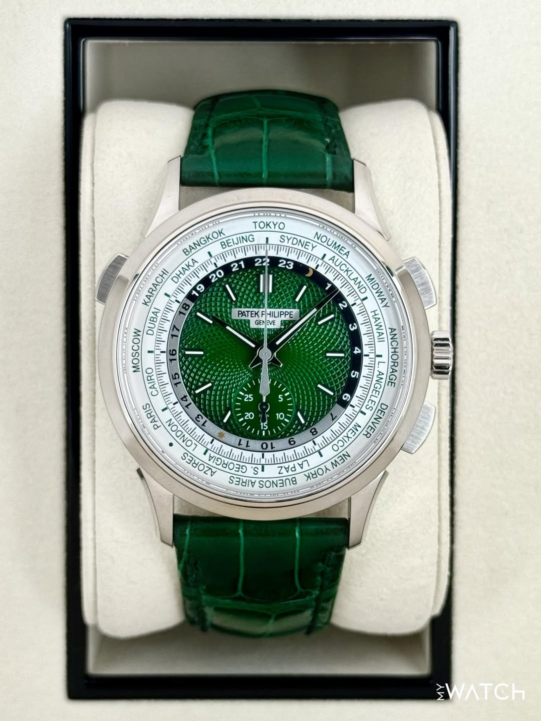 May be an image of wrist watch and text that says 'PATEK ATEKFHILIPPE ILIPPE GENLVE IVE TOKYO BANGKOK הזימזין 22 BEIJING SYDNEY SOUMEA NOUMEA KARACHI האיויון DHAKA ባጣ AUC…