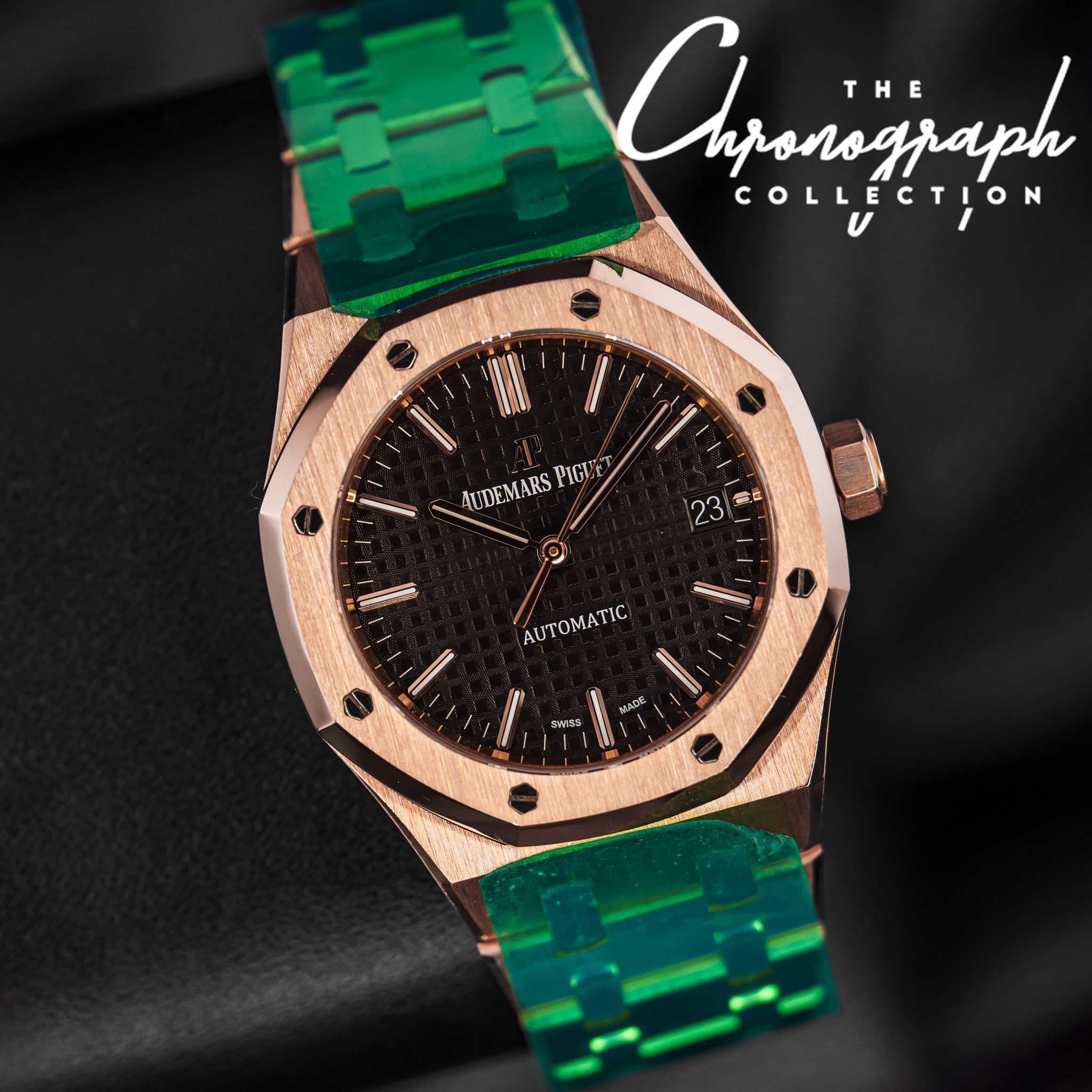 May be an image of wrist watch and text that says 'Cajansyjaph THE COLLECTION AUDEMARS PIGUT 23 SE AUTOMATIC SWISS ADE'