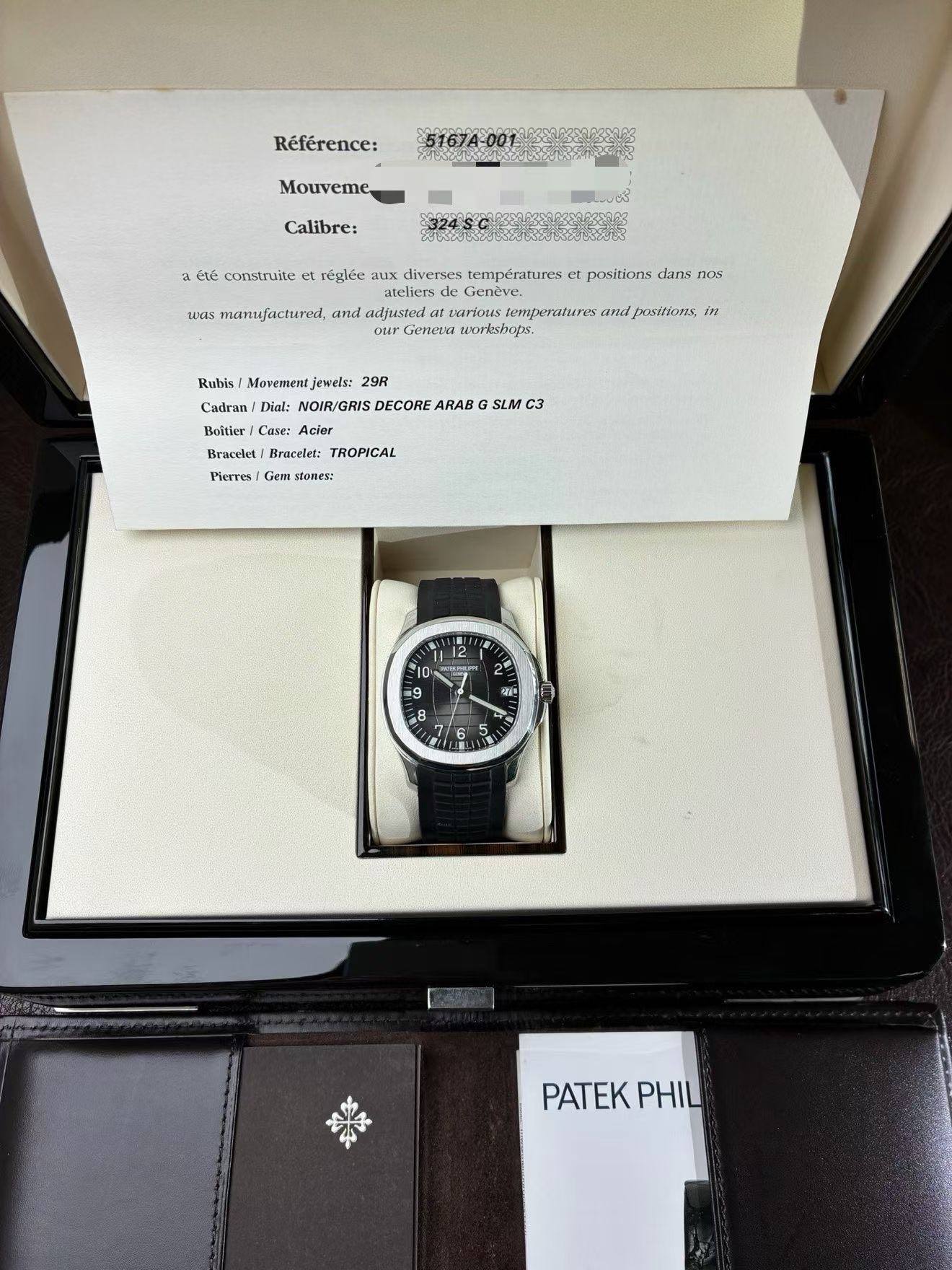 May be an image of wrist watch and text that says 'Référence: 5167A-001 5167A- Mouveme Calibre: a étê construite et régiée aux diverses températures ET pasitions dans nos was…