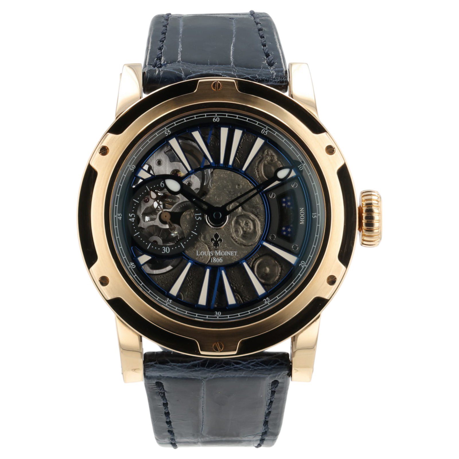 May be an image of wrist watch and text that says 'N 。 5 30 NOOW ج LoUIS MOINET 1806 ح'