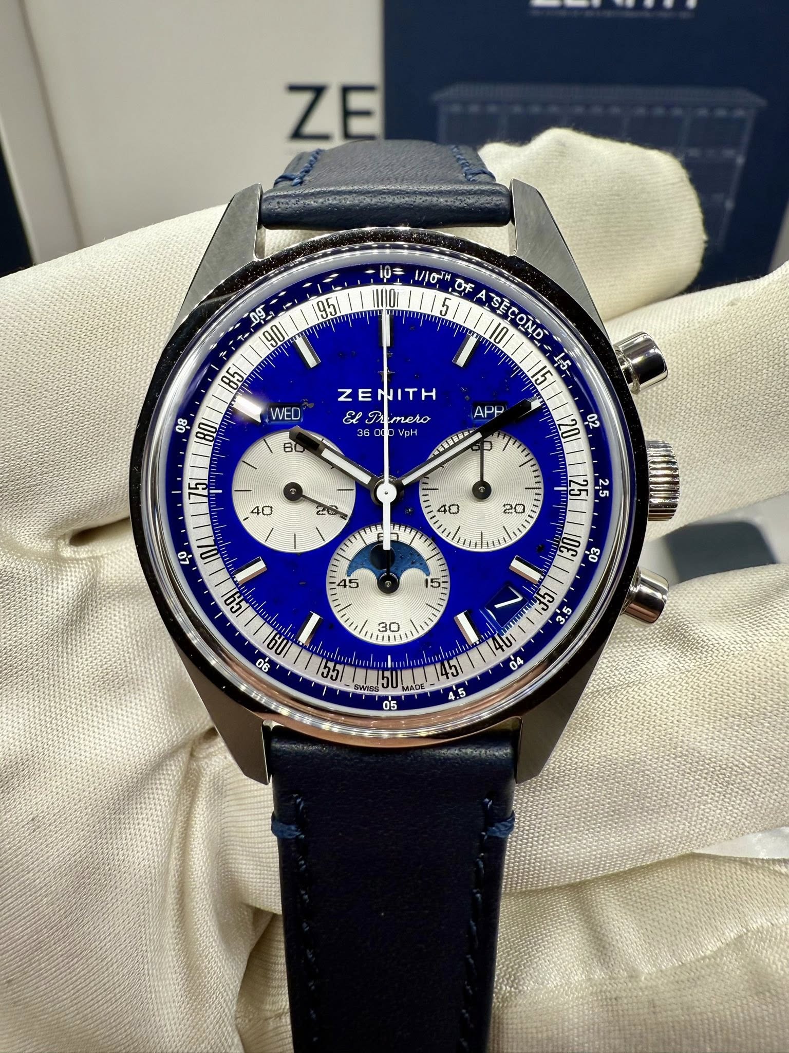 May be an image of wrist watch and text that says 'ZE 95/ 0g 901 iO MION OF SEÇOND 1IOT COND 115/ နပ် 851 WED 08 180/ ZENITH ZE μμΤΗ &nTeλo mero El APH 36 360 VpH 家新源保果品 60 15L…