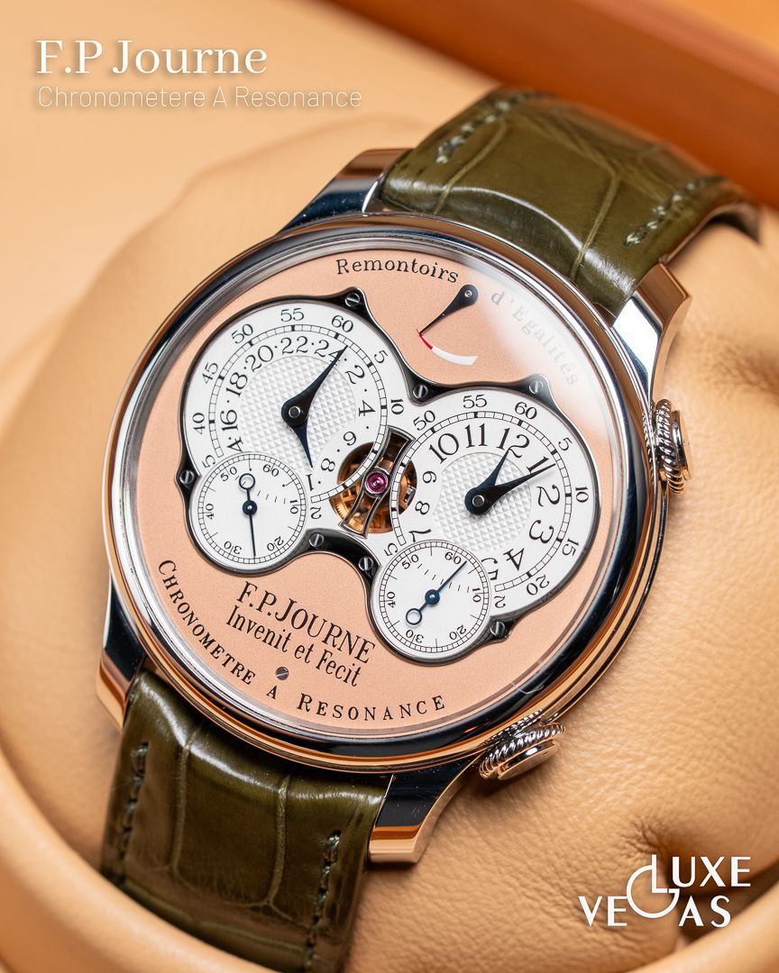 May be an image of wrist watch and text that says 'F.P Journe Chronometere A Resonance 55 Remontoirs S d Egalites C 55 50 CIIIE 60 1ጋ S א 9 8 60 2 ol ε S 4 D 20 ล O 0า ለህ S 40…