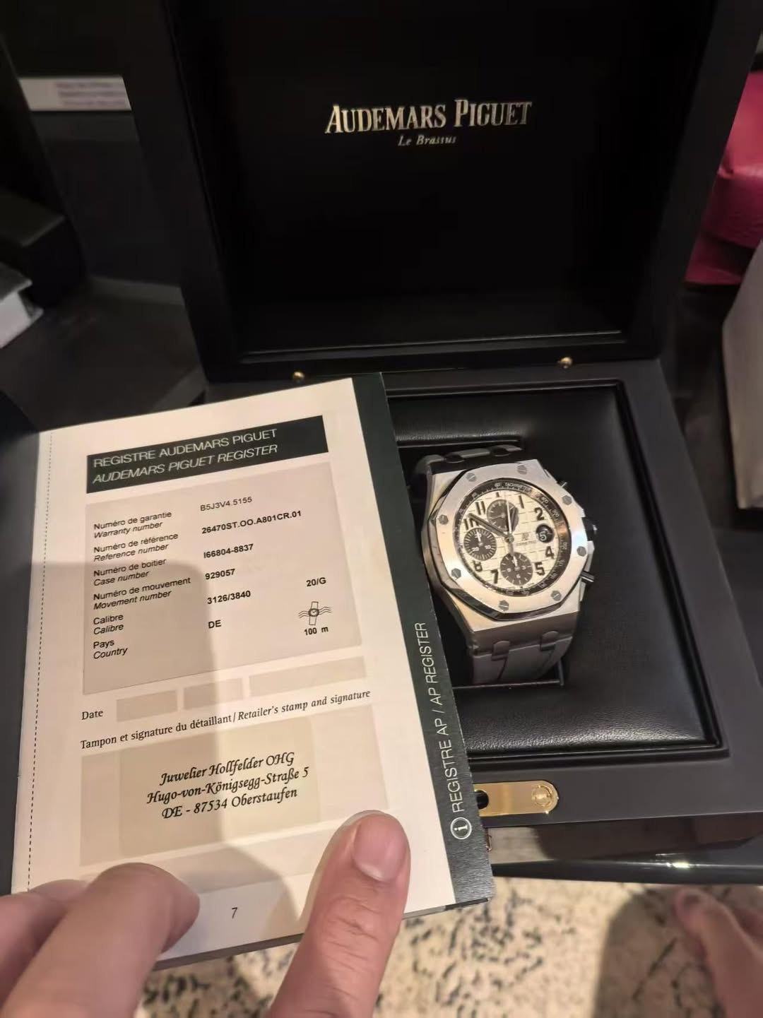 May be an image of wrist watch and text that says 'AUDEMARS PIGU REGISTRE PEGISTREAUDEMARSPCUES TRE AUDEMARS PIGUET AUDEMARSPIGUE PIGUE REGISTER B6J3V45105 $105 264706T.00.A…