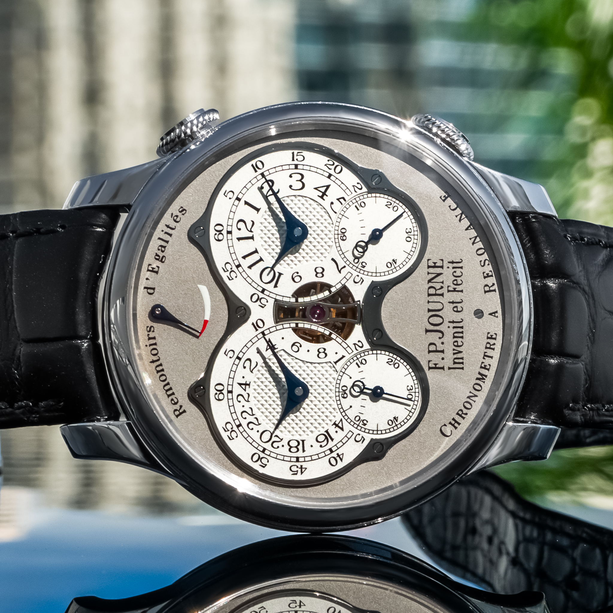 May be an image of wrist watch and text that says ' O 8 5 galités S ហក 09 12 أن 55 1OI 6 d L C -E Remontoirs opИИ 6 s 20 Of ot RESONANCE Fecit F.P.JOURNE InvenitetFecit et A…