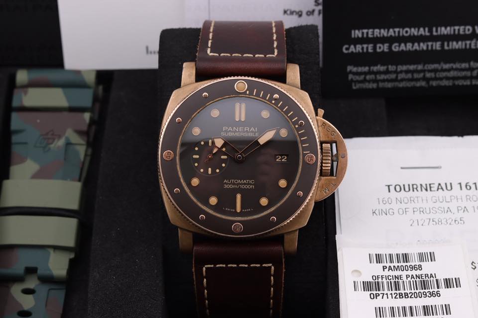 May be an image of wrist watch and text that says 'INTERNATIONALLIMITED INTERNATIONALLI LIMITED RTEDEGARANTIELIMIT PANERAL SUBMERSIBLE 15 T WTIH TOURNEAU 161 160 NORTHIGULPH NORTH…