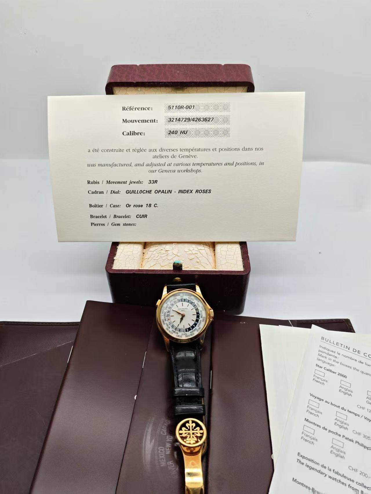 May be an image of wrist watch and text that says 'Référence: 6T10R-001 Mouvement: Calibre: 3214729/4263627 éte consiruite réglée Uas manufactured, positions dans nos diverses…