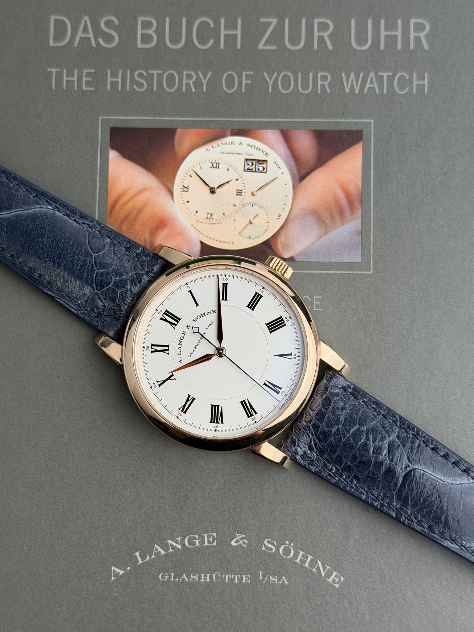 May be an image of wrist watch and text that says 'DAS BUCH ZUR UHR THE HISTORY OF YOUR WATCH LINOR PLSSNCT LASMETTe NOVNG XII 25 大モチ E 지. N መግምስ II かぐ好人 E E LANGE KлHκoT E y I I…