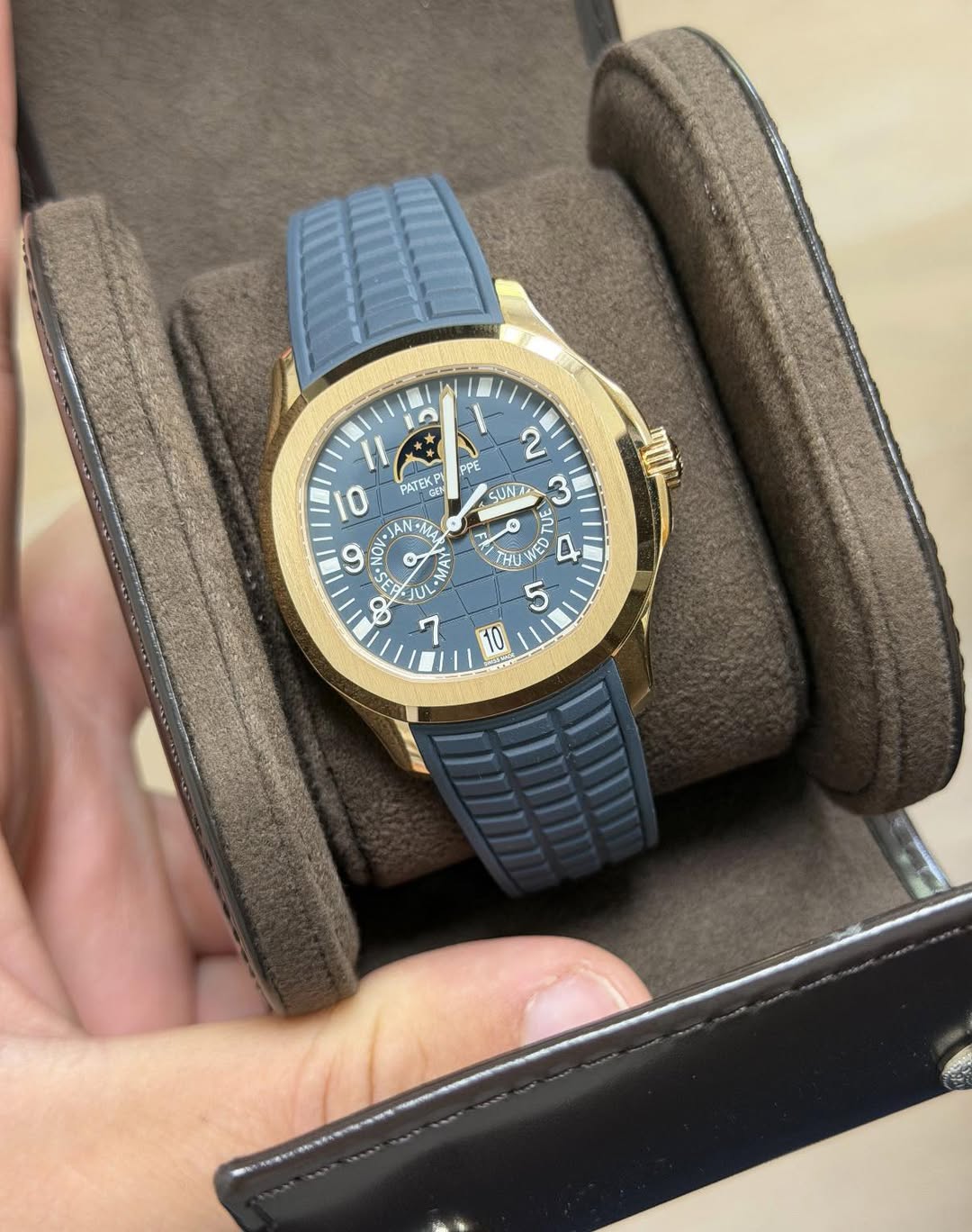 May be an image of wrist watch and text that says 'I 10 AATC PATEKP JANT 6 ل ン MAY 2 PPC SUND M ៣ รัก HU WE 4 A 5 10 g ح'