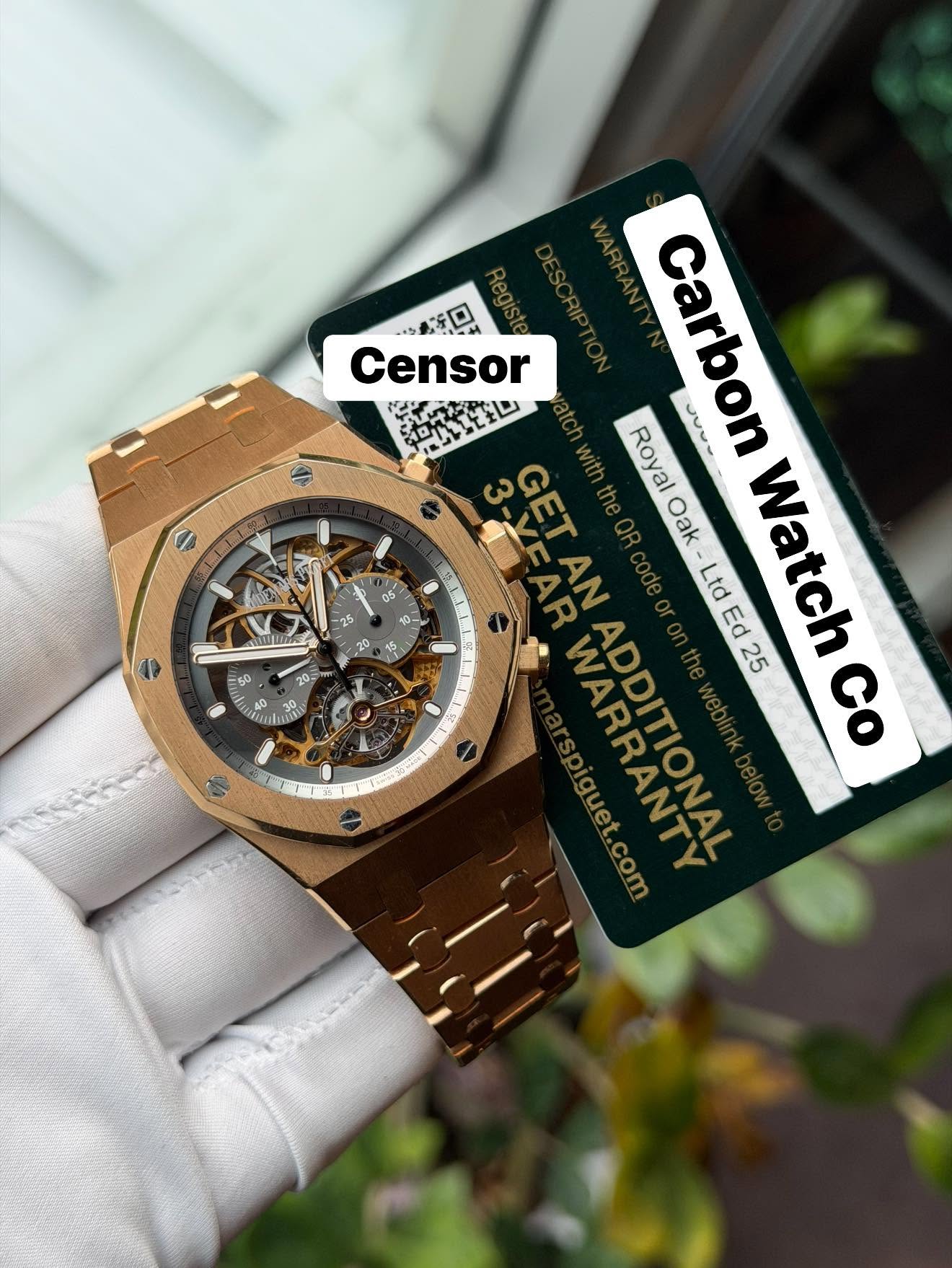 May be an image of wrist watch and text that says '集本口 Censor MT 05 O 25 น 50 20- EUTUIE H GETAN AN Royal Carbon JUvn 3-YEAR ش GET Oak AR Ltd 25 Watch WARRANTY iguet ADDITIONA…