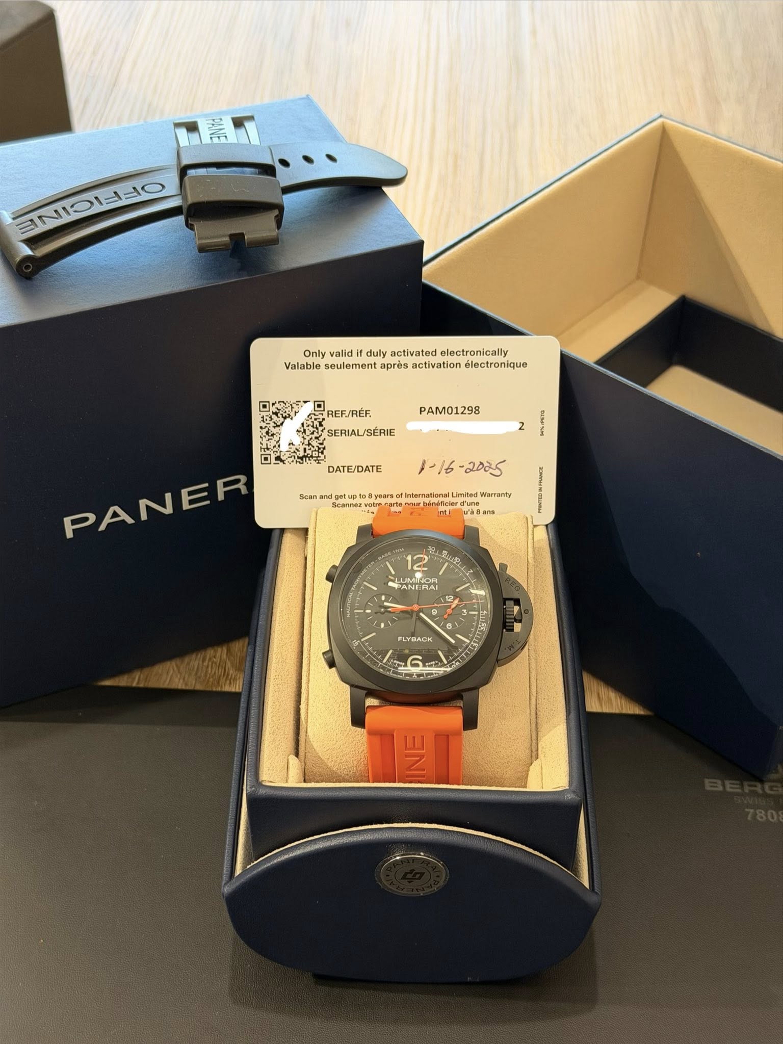 May be an image of wrist watch and text that says '养 RIOSNO Only Ontyvaid#.dalyactvaoder valid duly activated lectronically Valable seulement activation électronique REF/RÉF…