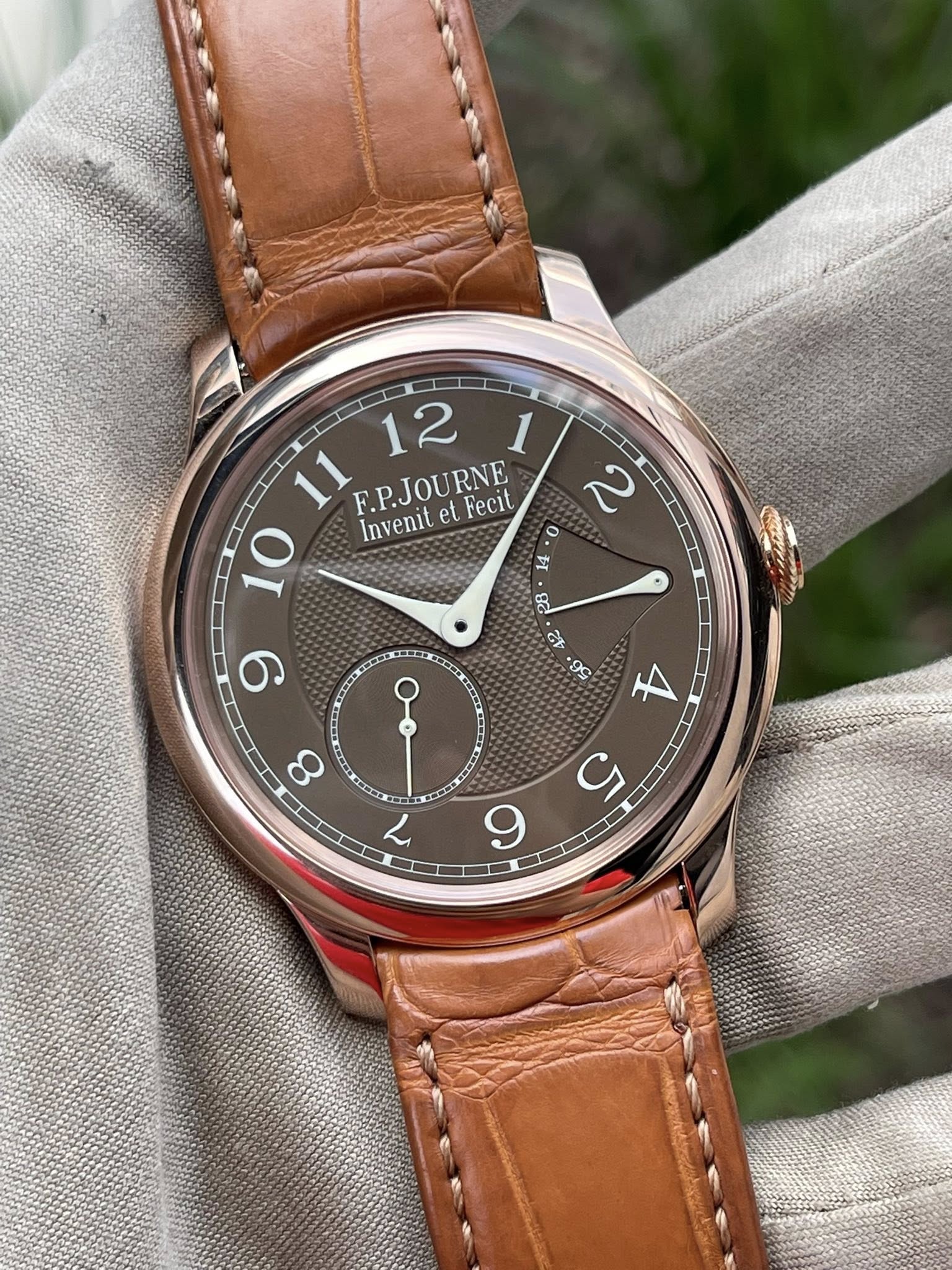 May be an image of wrist watch and text that says '12 1 11 F.P.JOURNE et Fecit 10 Invenit a1 95 9 4 8 ٨ ဌ 9'