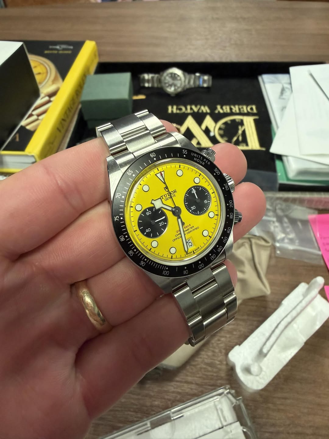 May be an image of digital watch and text