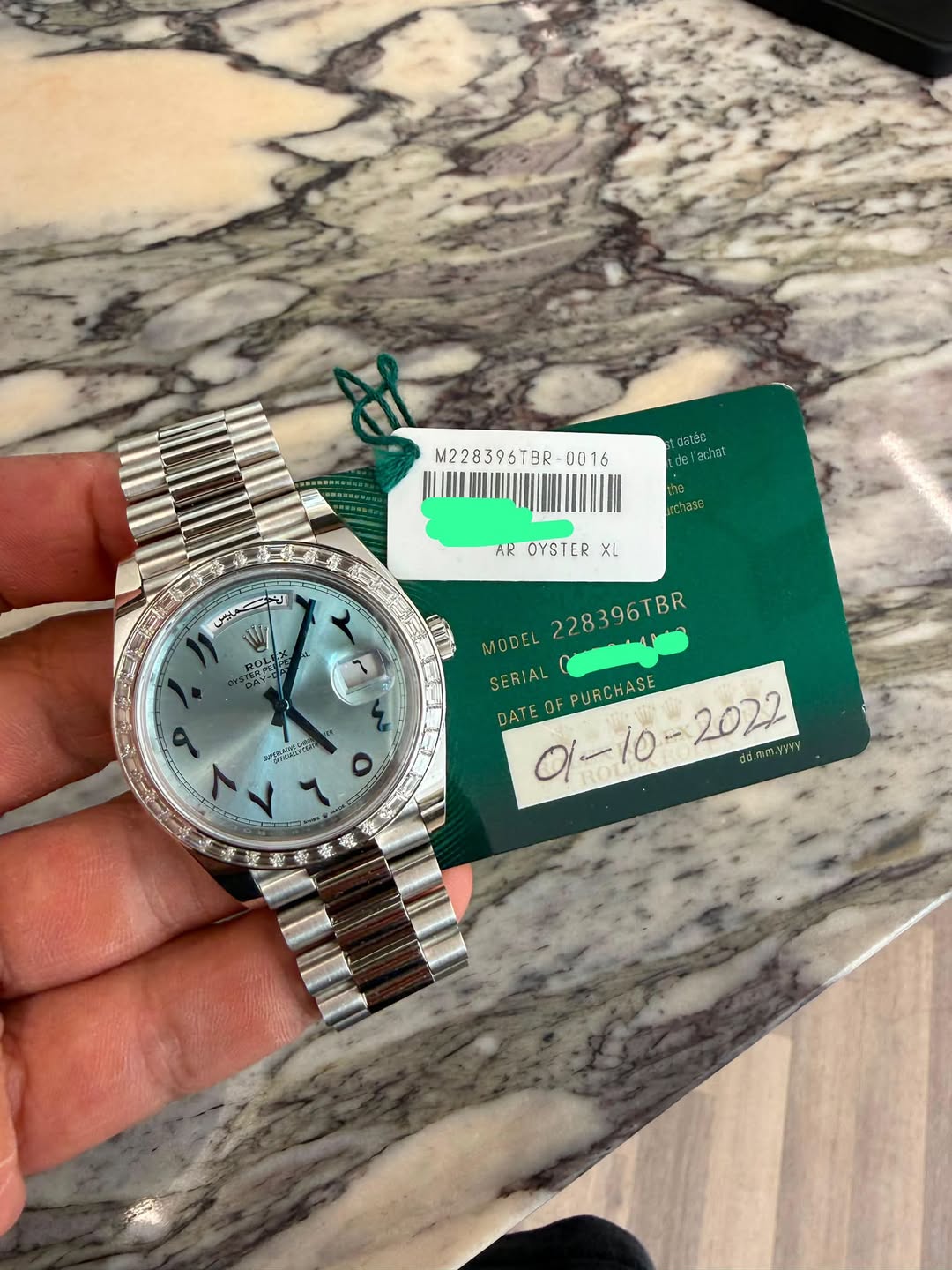 May be an image of money, wrist watch and text that says 'M228396 M2283951BR-0016 BR- (BR-0016 dates 配器 青品 De chase AR OYSTER AROYSTERXL XL سمنی لجمي ik 製.2 228396TBR 396 6TBR…