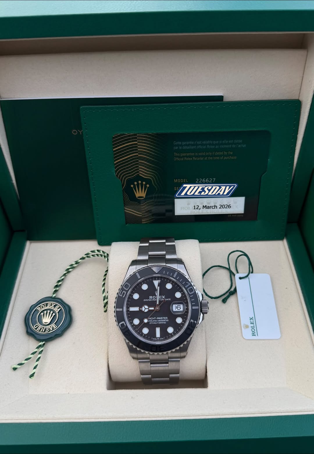 May be an image of wrist watch and text that says 'TUESDAY Roi12,March2026 12, March 2026 ROLEXSA ROLE ም SIIE scen ROJ EX MTE 16 CENEVE ብየአንንኤ። MASTL ROLEX'