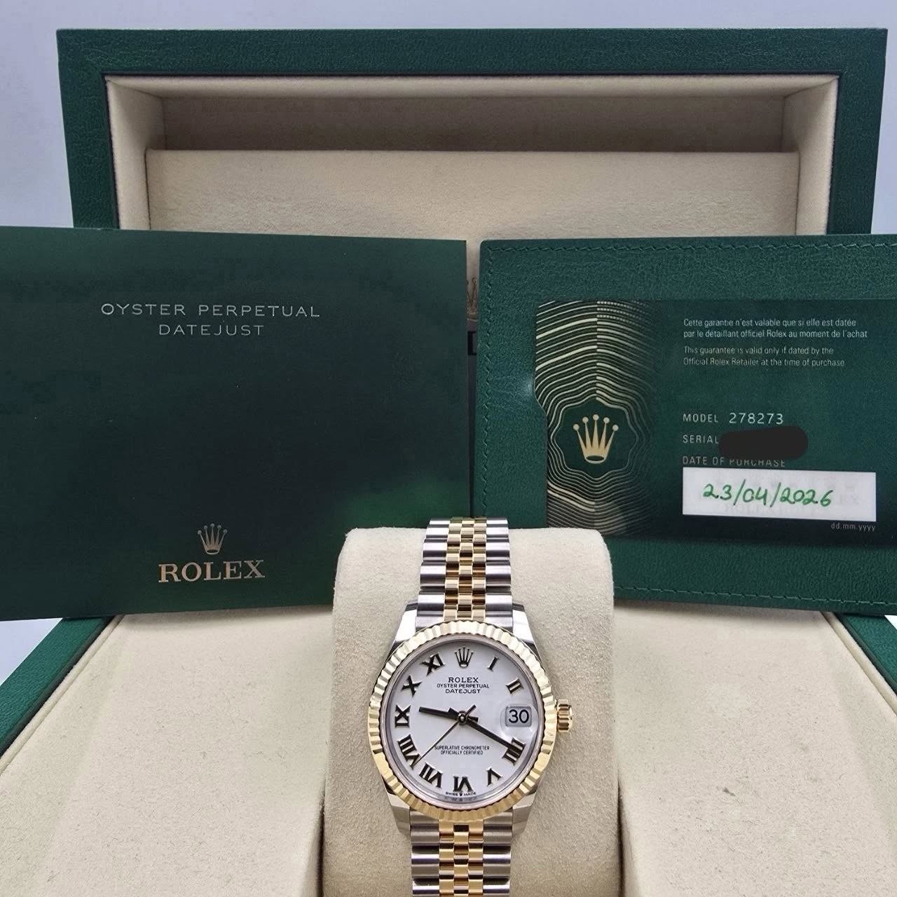 May be an image of wrist watch and text that says 'OYST OYSTERPERPETUAL ER PERPETUAL ERPERP DATEJUST DA We MODEL278273 MODEL 278273 ROLE /04/2026 /2026 Hi HOLEK EMSNA A 30 IX VIII…
