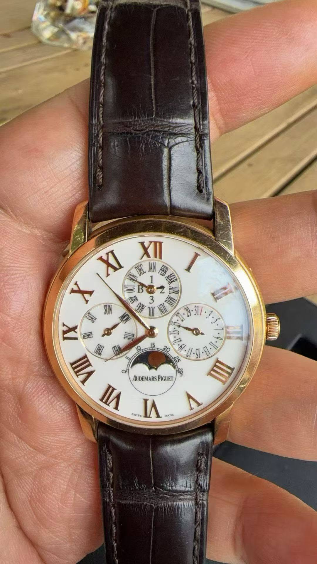 May be an image of wrist watch and text that says 'I -29. 31/ 하상 XI X IX 국 ١٠1۰۱6۰1 VIII AUDEMARSPIGUET PIGUET AUDEMARS III VII swias IA MAUK A'