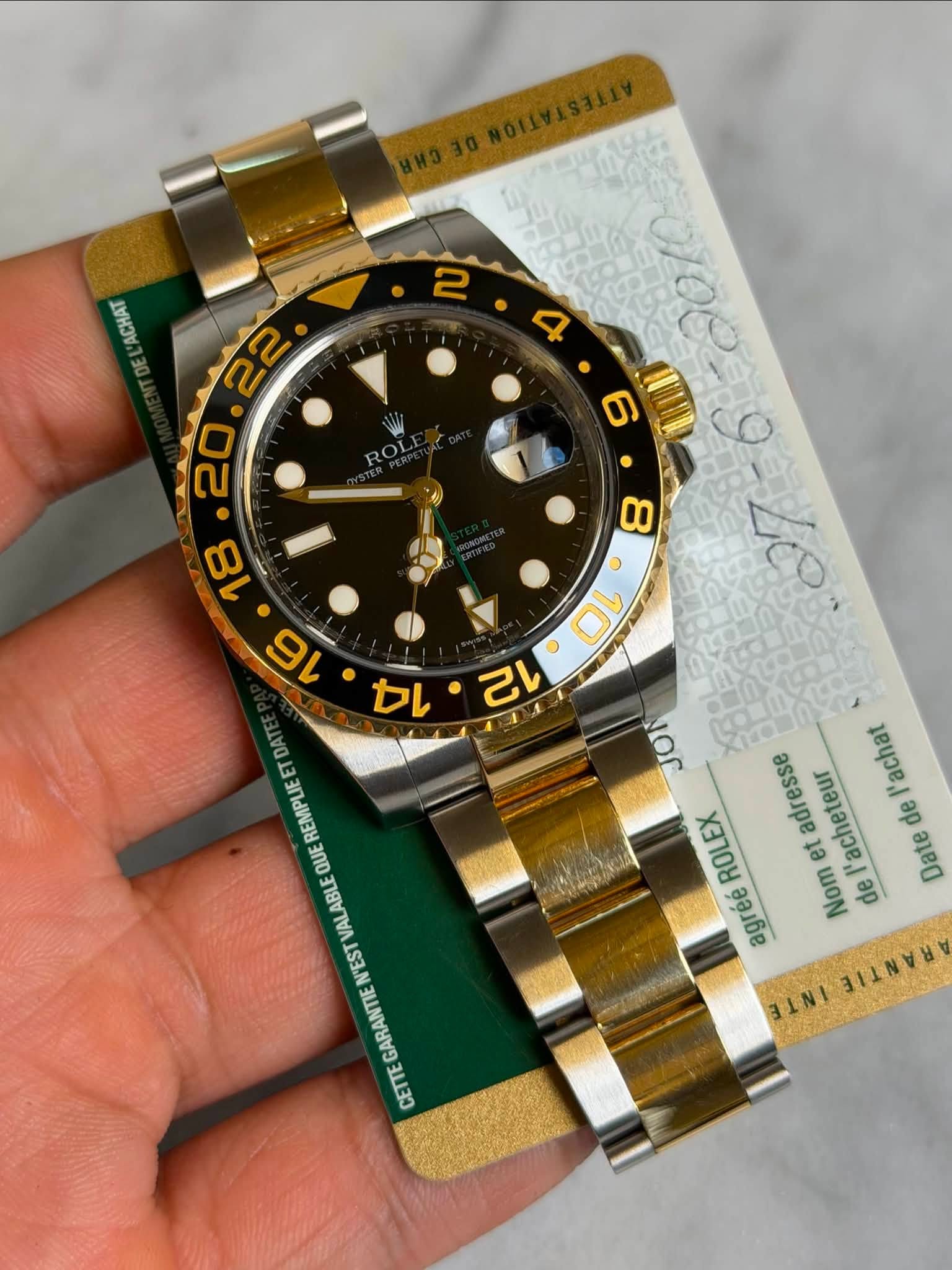 May be an image of wrist watch and text that says 'RO 6 ACHAT セ 8 0 10 സ DAT REMPLIE QUE ABLE VALA VAI N'EST GARANTIE CETTE JON adresse 'acheteur Datedel'achat de l'achat ROLEX et…