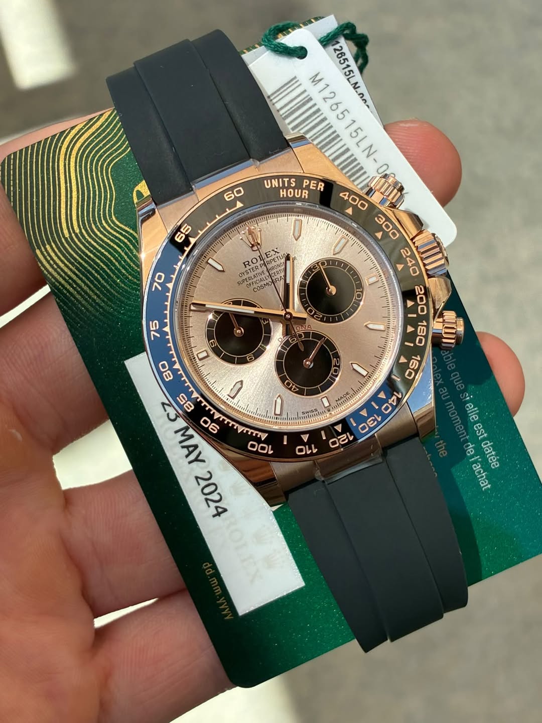 May be an image of wrist watch and text that says '60 65 70 ROUPETVO T국RPEU7 草 OYSTERS PERLATICADT COSMOG 1t 10 75 M126515LN M12651 126515LN.00- 5LN UNITS PER HOUR ወ0 ឺយ و 160…