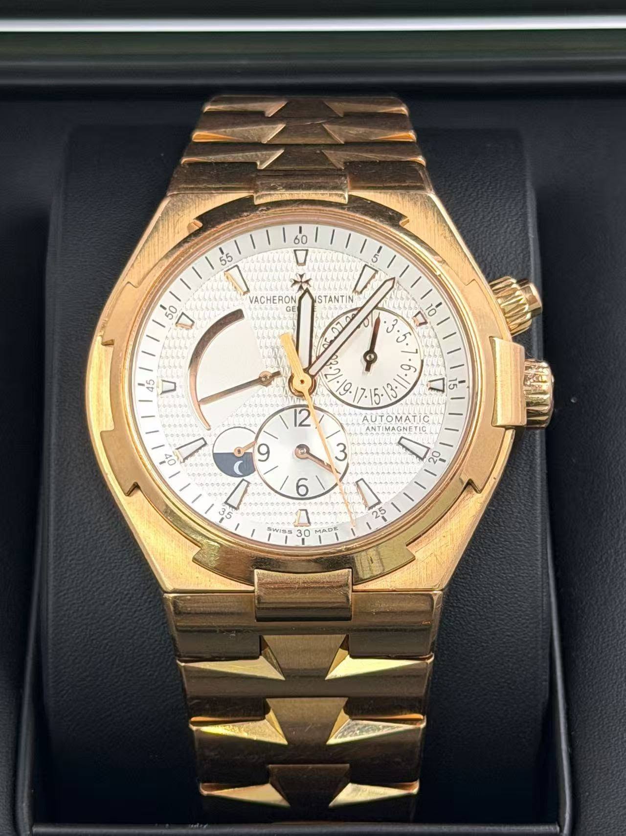 May be an image of wrist watch, jewelry and text that says '60 55 VACHERON GE 50 A STANTIN 10 3. os D AUTOMATIC jc ANTIMAGNE MAGNET ANTI ον 9 02 6 GE 3 D 25 W185 0 MADE ='