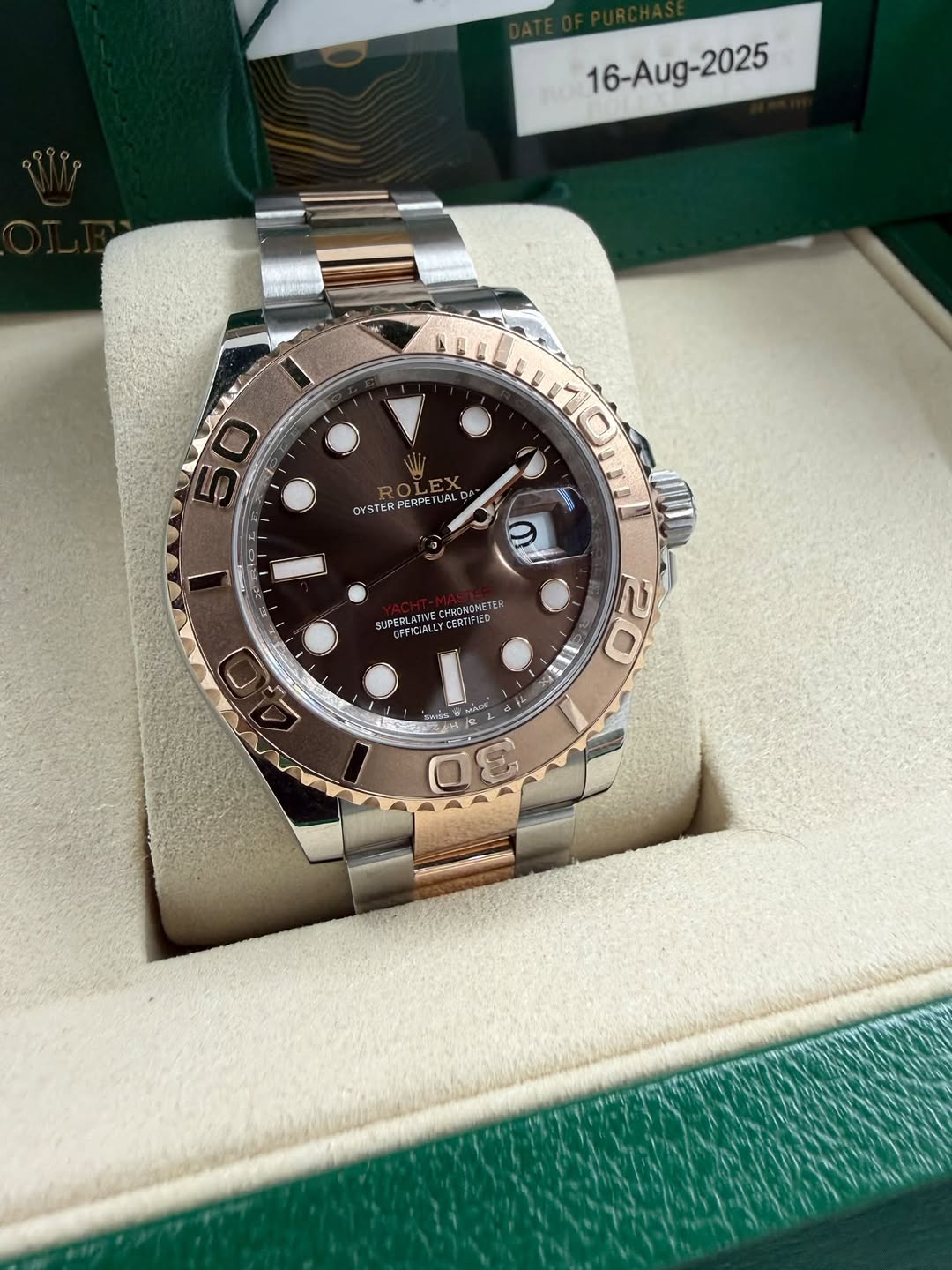 May be an image of wrist watch and text that says '16-Aug-2025 16-Aug- D OYSTERPERPE JALP LP AHERL GONOVET TER FRLATN OETICLALLY EF ሉ ห 20 2'