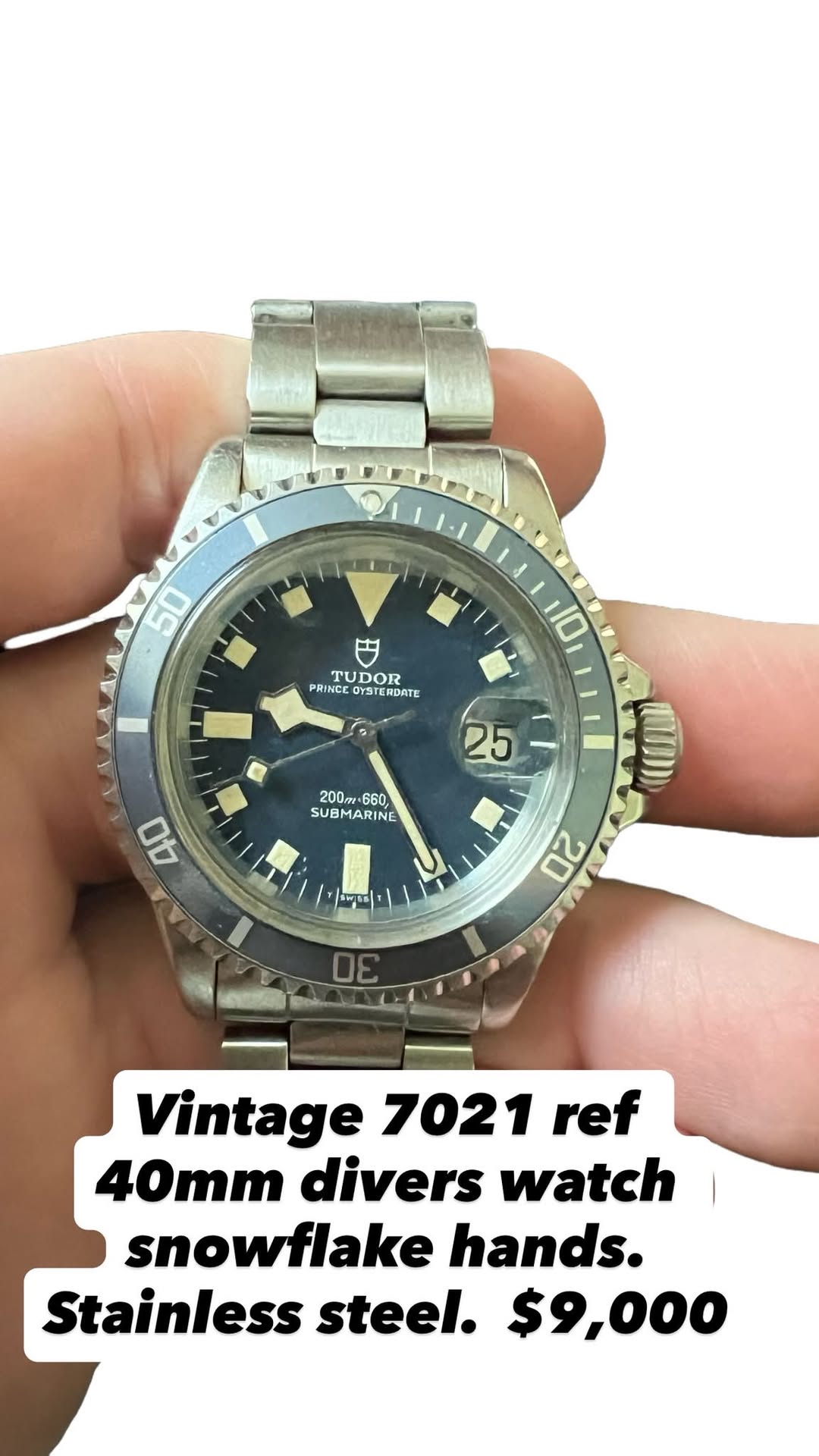 May be an image of wrist watch and text that says '50 TUDOR PRINCE YSTERDAT DATE 10 25 200m込・660 200gy 660 SUBMARINE SUE SUBMA 40 기어피미나 20 Vintage 7021 ref 40mm divers watch…