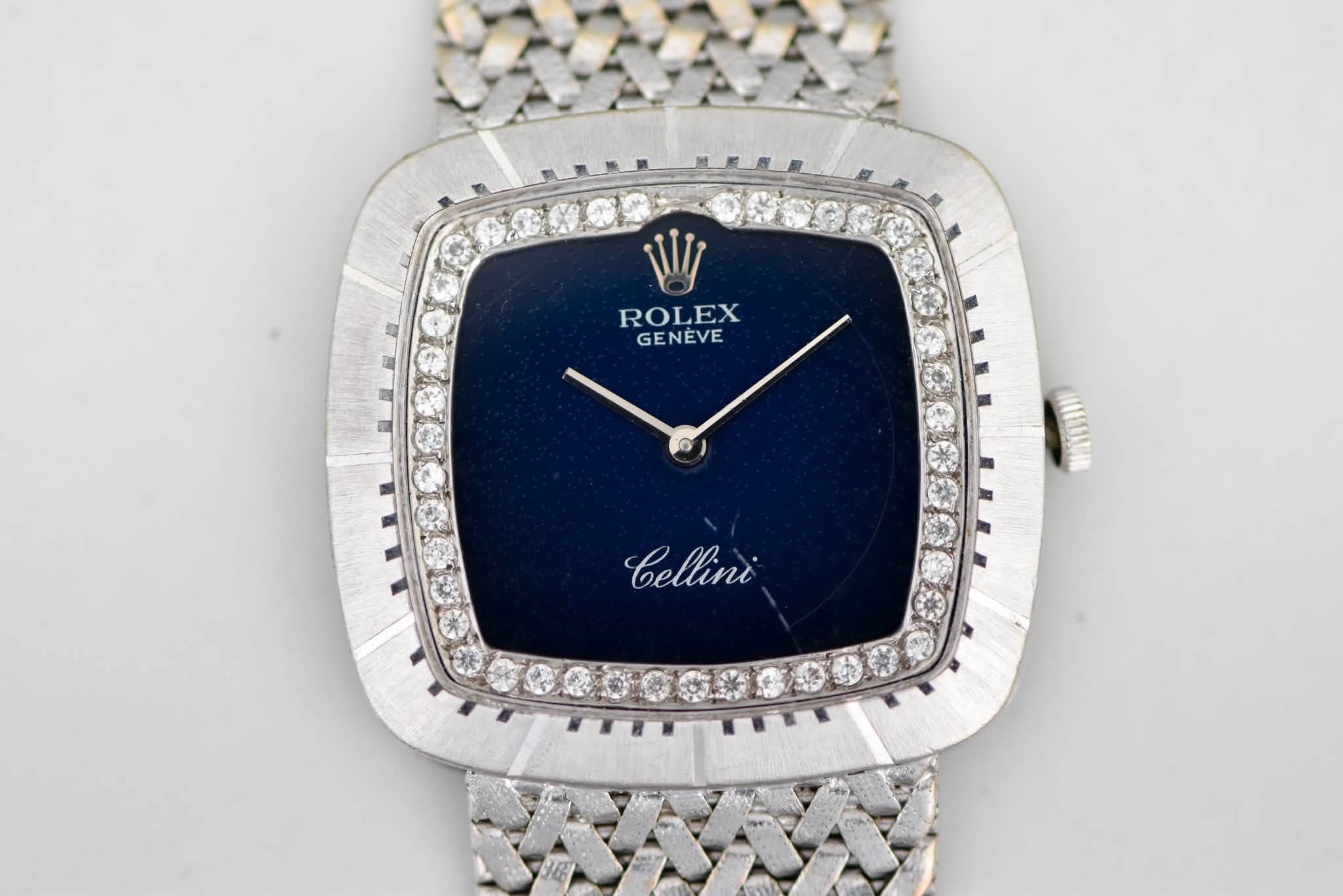 May be an image of wrist watch and text that says 'ROLEX GENEVE Cellini'