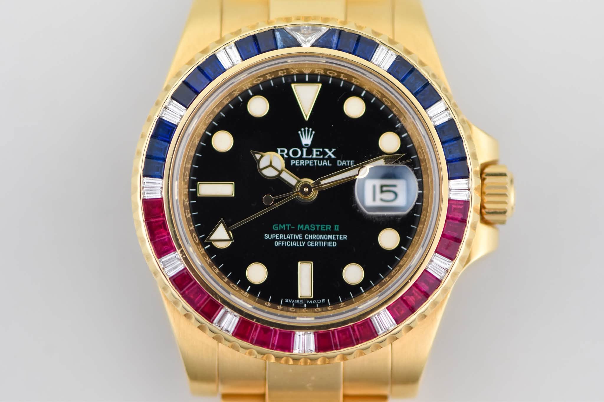 May be an image of wrist watch and text that says '9 ROLEX PERPETUAL DATE DATE P J12 15 SUPERLATIVE SUPER SUPERLATIVECHRONOMETER CHRONOMET ER OFF CIALLY CERTIFIED…