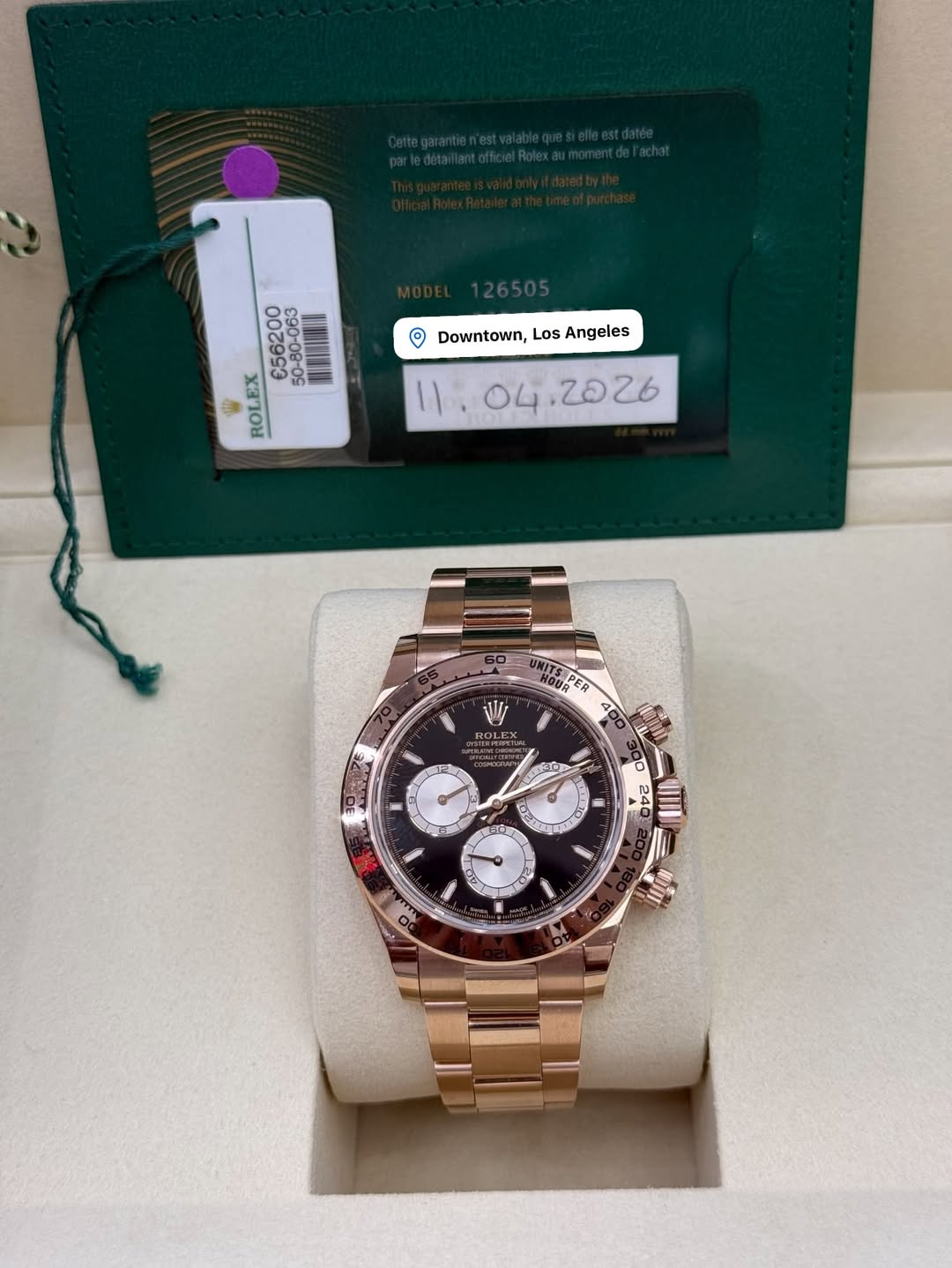 May be an image of wrist watch and text that says 'Downtown, Los Downtown,LosAngeles Angeles €56200 50-80T1 ROLEX . BPEA PER 40 U saimie تعست د 0 240 S 10 15 A H ス جي d I…