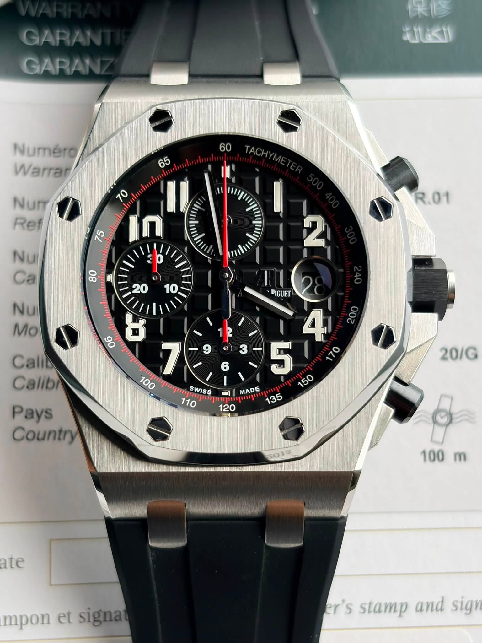May be an image of wrist watch and text that says 'GARA GARAN 保修 الكفالة Numéro Warrar 60 65 Nurr Ref 75 70 11 H ก 半 albuil 20 Nu Ca R. Nu Mo 3 06 ا 7 9 100 መ SWISS 110 6 PIGUET…