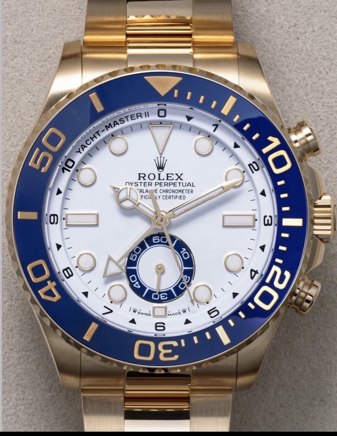 May be an image of wrist watch and text that says '1 YACHT-MASTER YACHT- 10 O W ROLEX OYSTER PERPE PERPETUAL TUAL RLA CHRONOMETER TER FICL CERTIFIED ω δες 香品s SWISS MADE 6 σε…