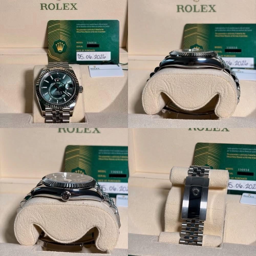 May be an image of wrist watch and text that says 'ROLEX Vtsseetoe ROLEX o 2026 MIL 반스트 nULLA แบ . mOA '
