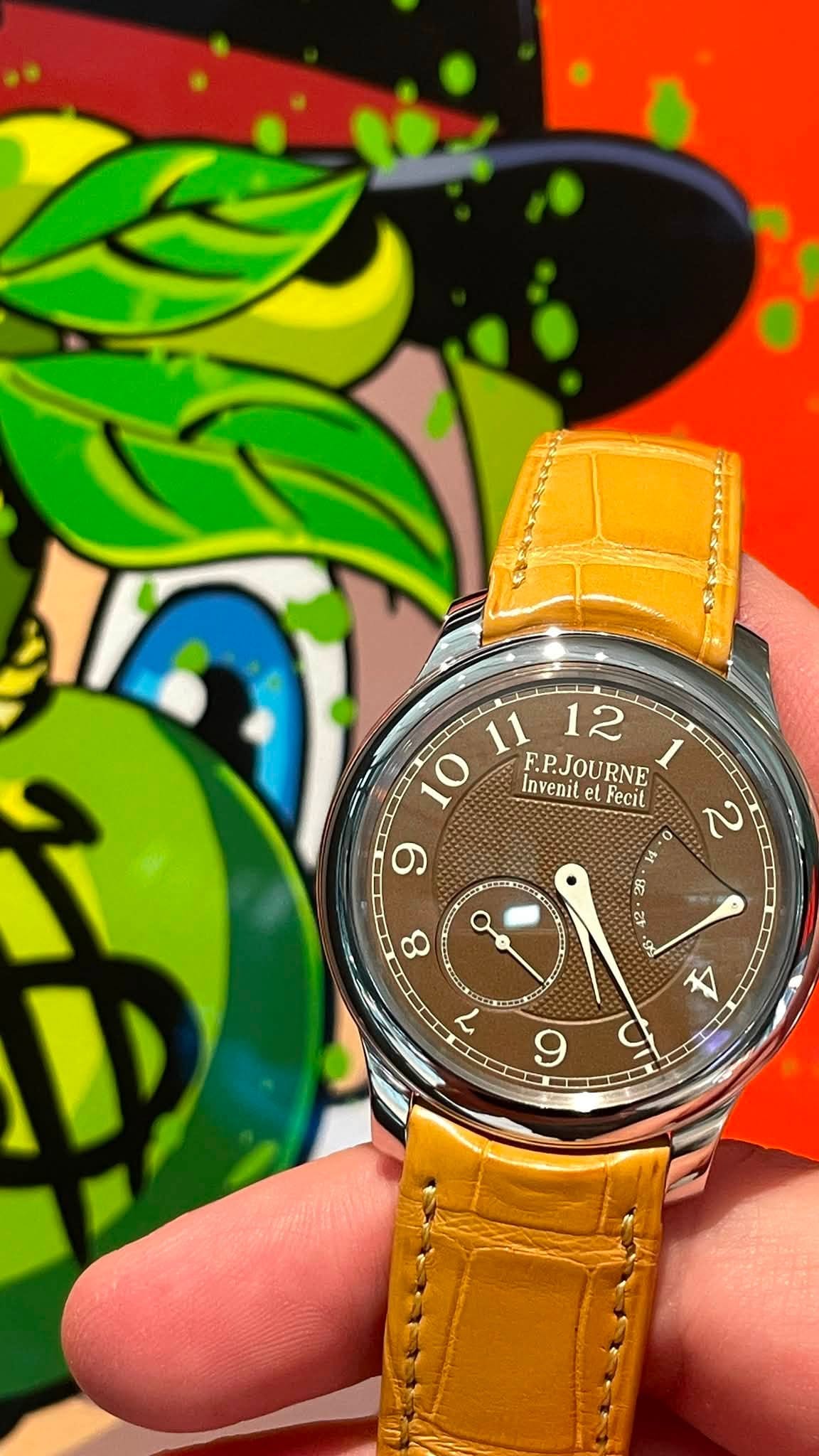 May be an image of wrist watch and text that says '2 11 12 I 10 F.P.JOURNE Invenit et et Fecit 9 X 0 4 2 កិ 8 2茶 ኢ م 4 9'