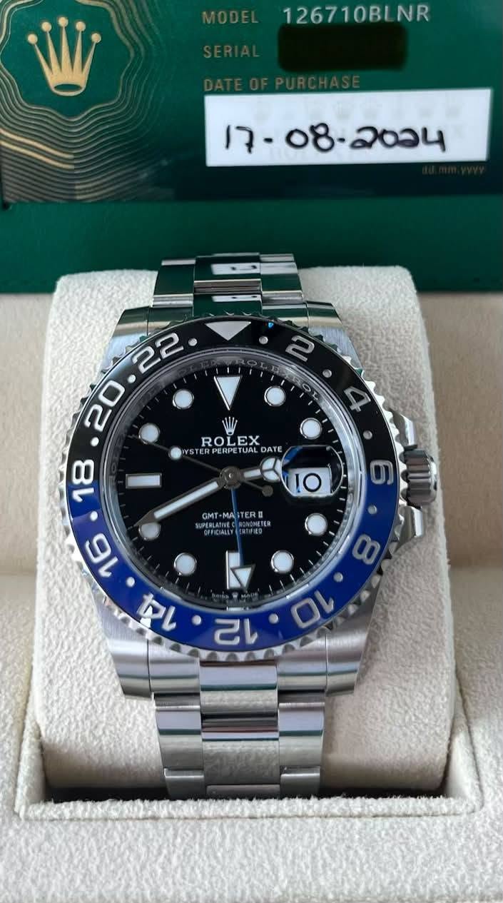 May be an image of wrist watch and text that says '126710BL NR ROLE ROLEX EX YSTERPERP PERPETUAL UAL DATE UAL 18 10 GMT- OMT-MAITERI MAI ITERI OMETE و '