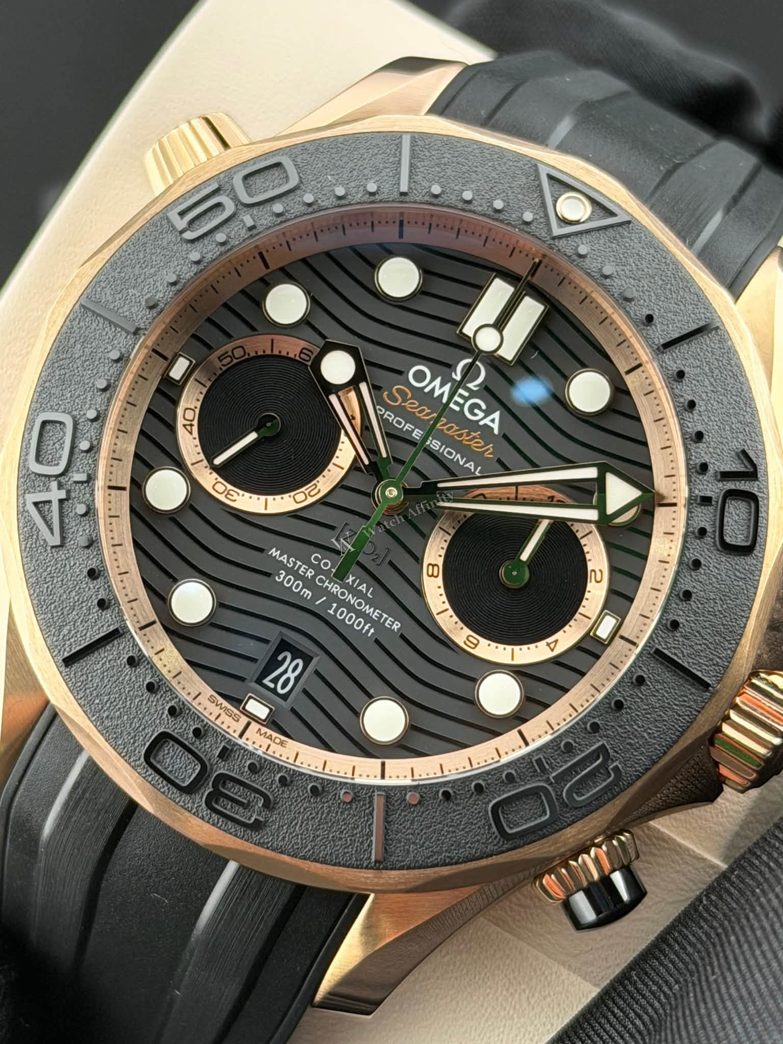 May be an image of wrist watch and text that says '! PROFE Sea OMEGA S2 ISIONAL Semurasten aster 40 መጣታ.. MASTER MASTERCHRONOMETER, 4 co 300m CHRONO CHRONGM S HRONOMETER…