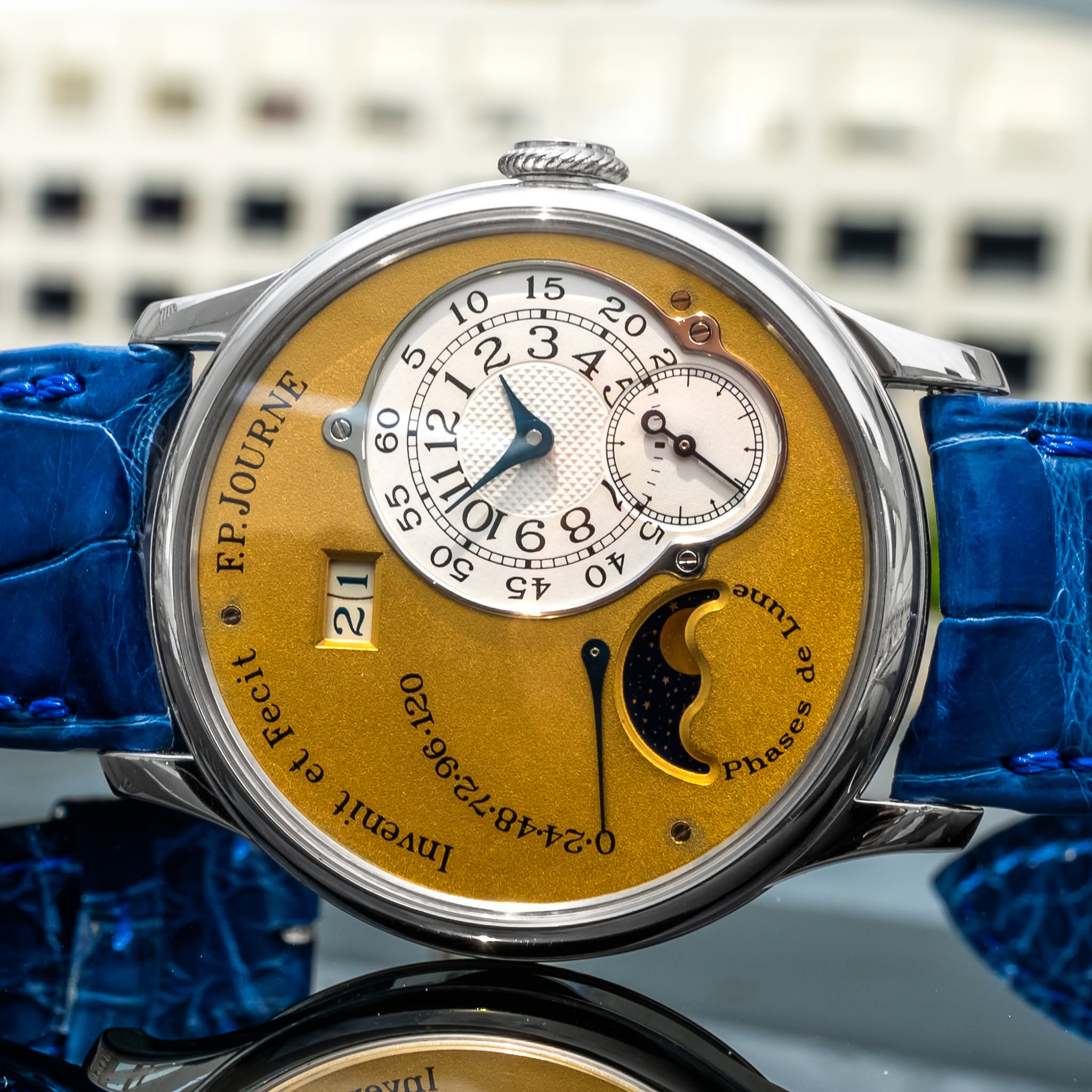 May be an image of wrist watch and text that says '10 CLL EIO 20 15 F.P.JOURNE 5 btnd 2 3 4 2 ID نیه /11 I 50 21 な N Fecit Ζη 社 ب อนทๆ'